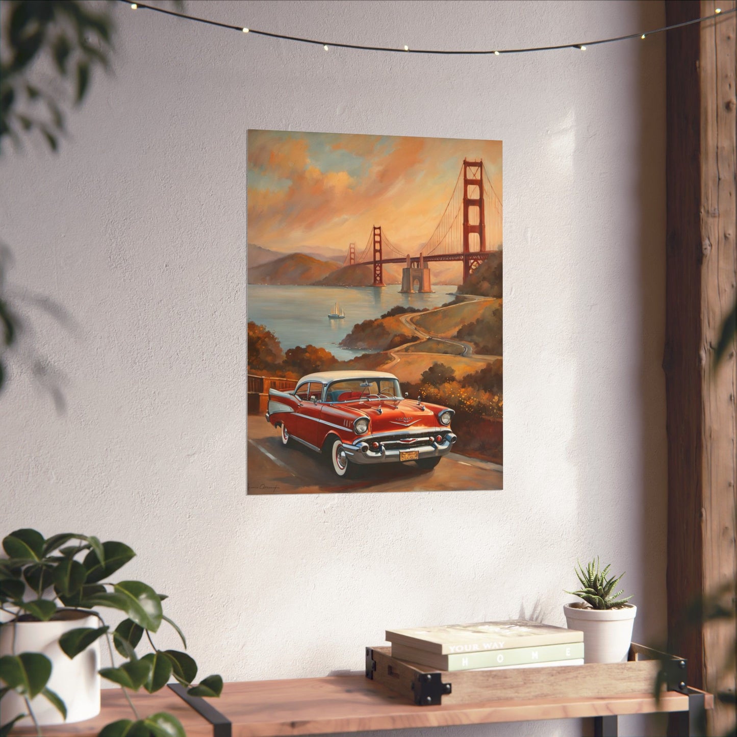 Vintage Car Poster, Nostalgic Wall Art, Home Decor, Great for Car Lovers, Gift for Retro Enthusiasts