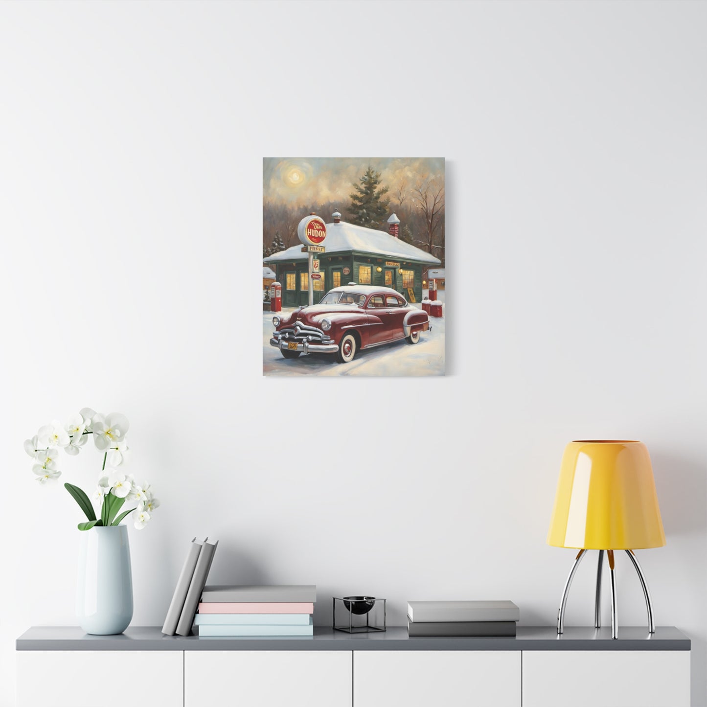 Vintage Winter Scene Canvas Print