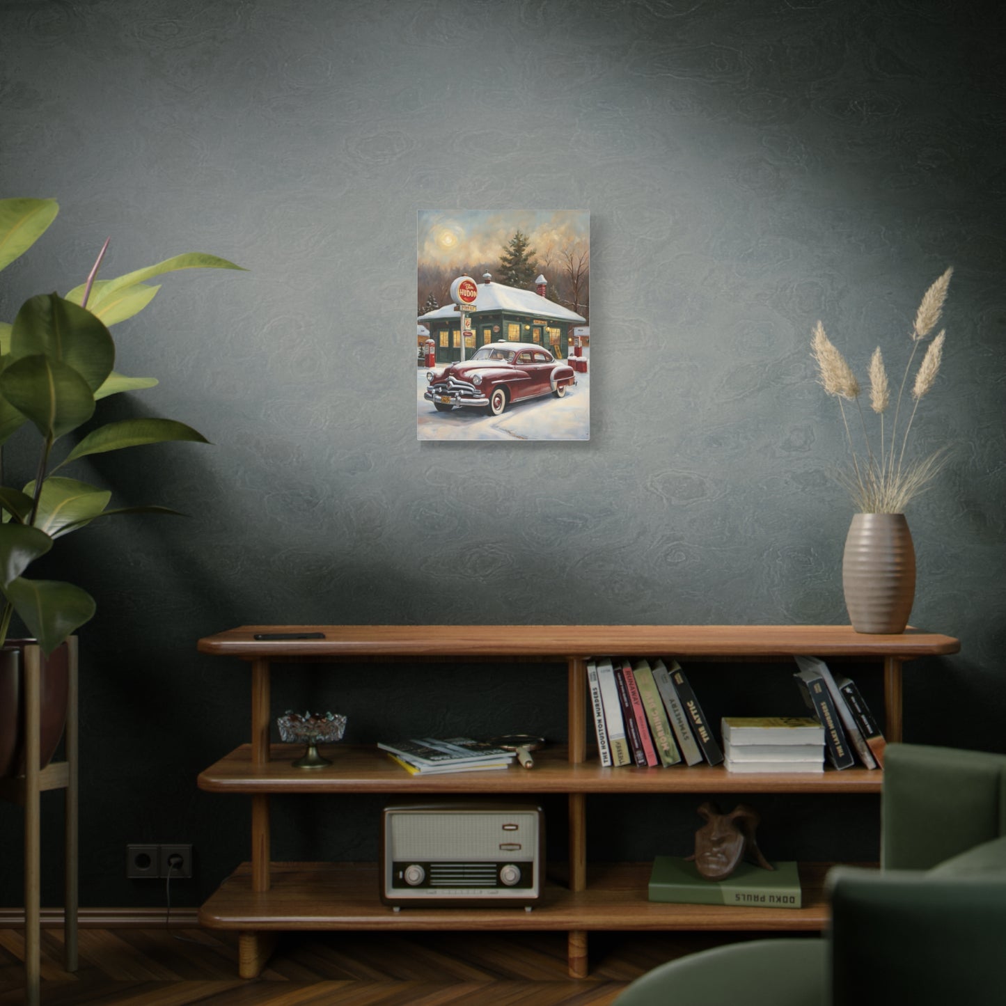 Vintage Winter Scene Canvas Print