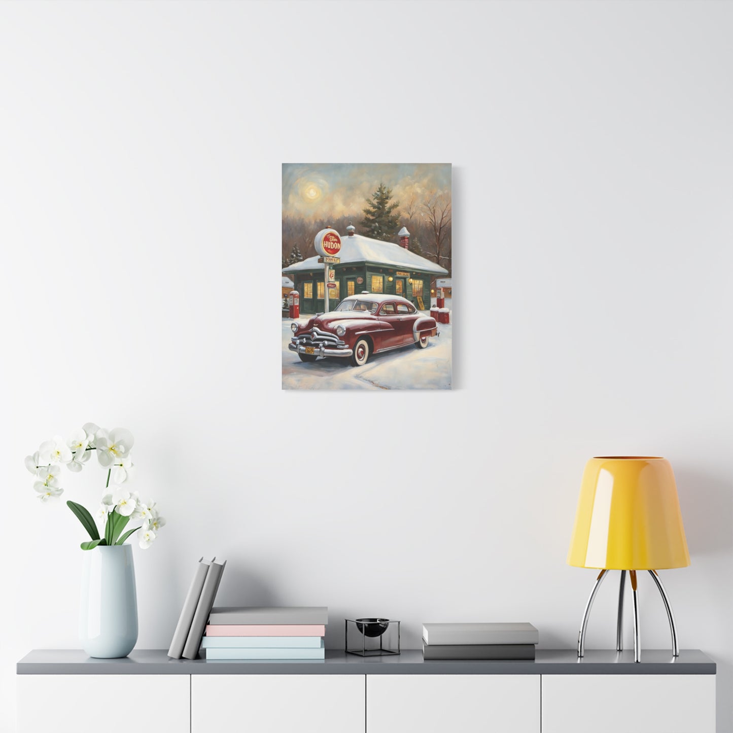 Vintage Winter Scene Canvas Print