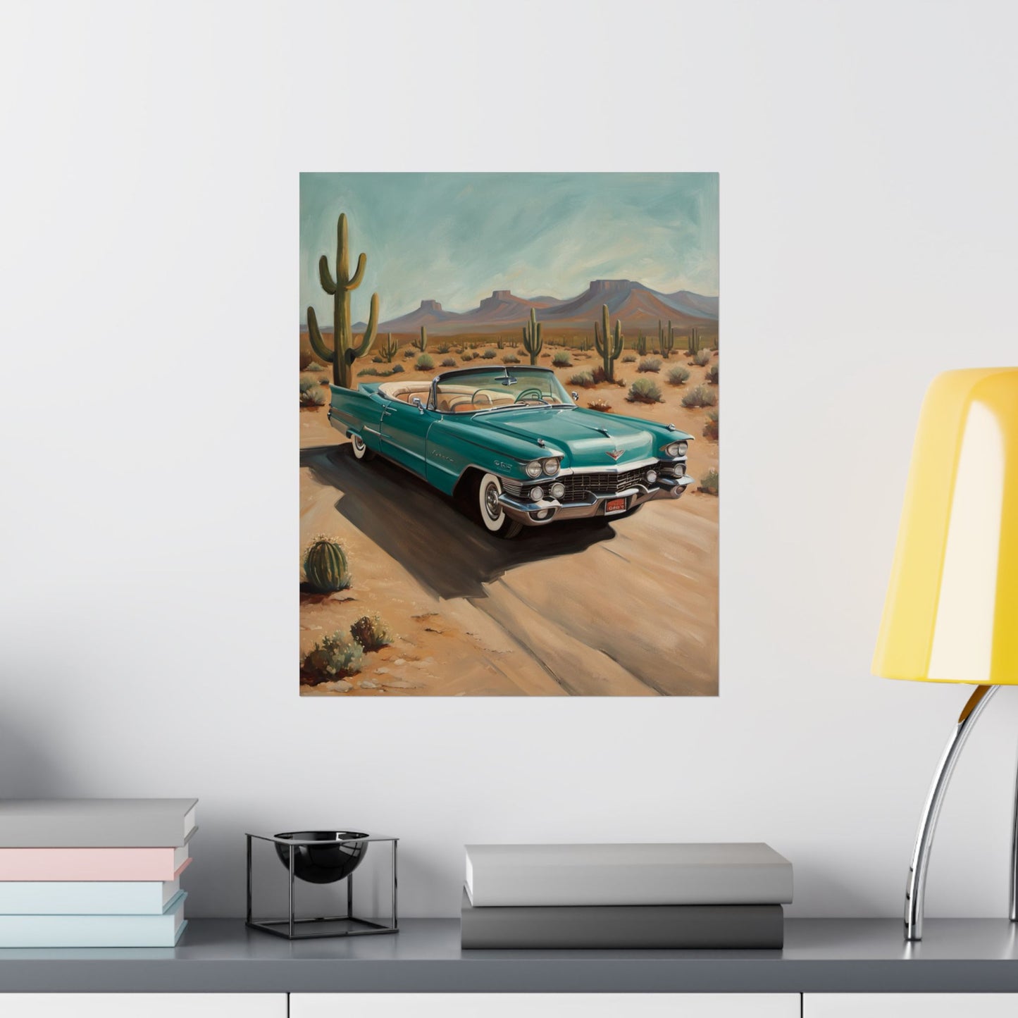 Vintage Car Matte Vertical Posters, Retro Wall Art, Desert Decor, Gift for Car Lovers, Home Decor, Nostalgic Art Prints - AquilVision