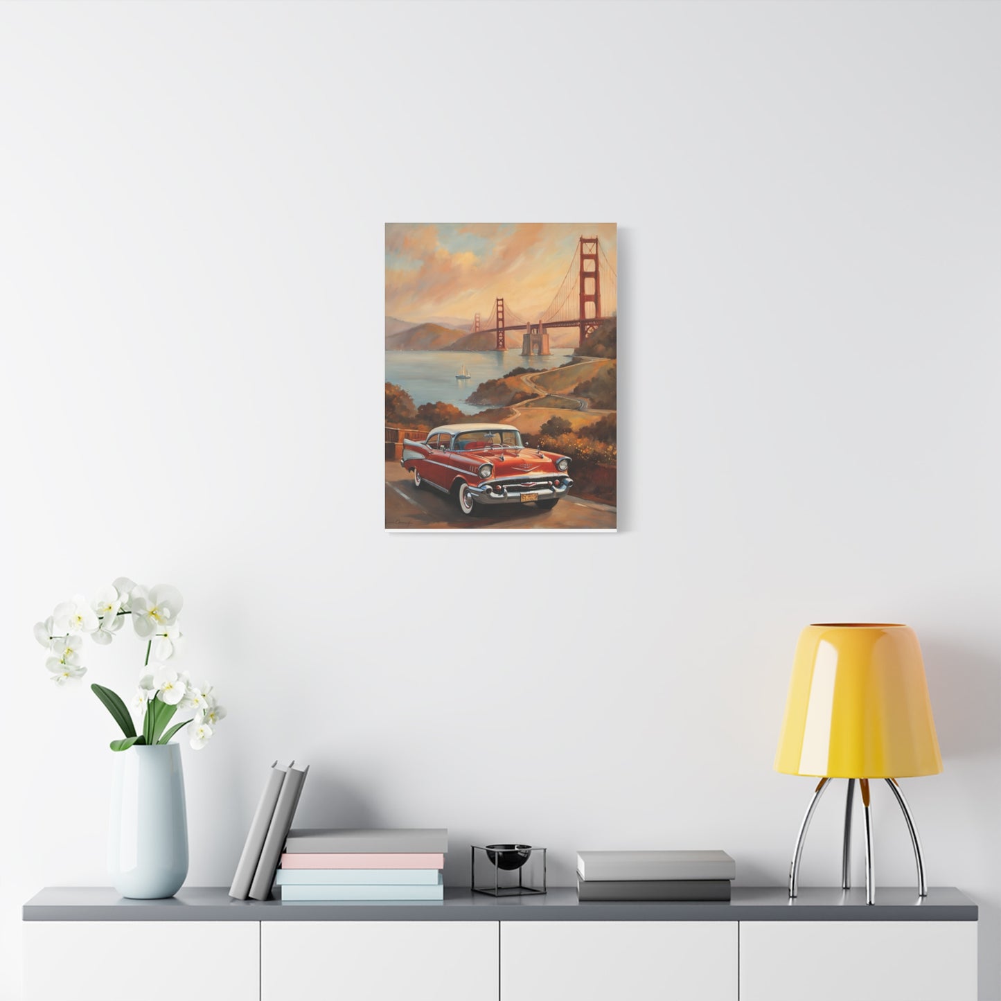 Vintage Car Wall Art Print, Retro Canvas for Home Decor, Classic Cars Art, Gift for Car Lovers, Nostalgic Travel Decor