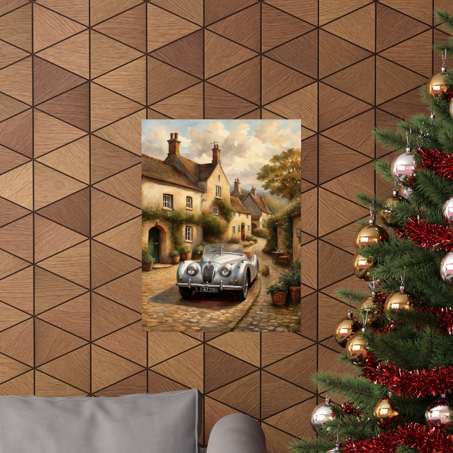 Charming Vintage Car Poster, Matte Vertical Art for Home Décor, Perfect Gift for Car Lovers, Wall Art, Living Room Decoration