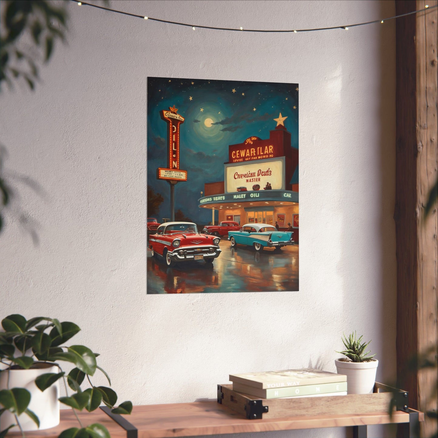 Vintage Car Art Poster, Matte Vertical Wall Art, Retro Decor for Living Room, Gift for Car Lovers & Enthusiasts