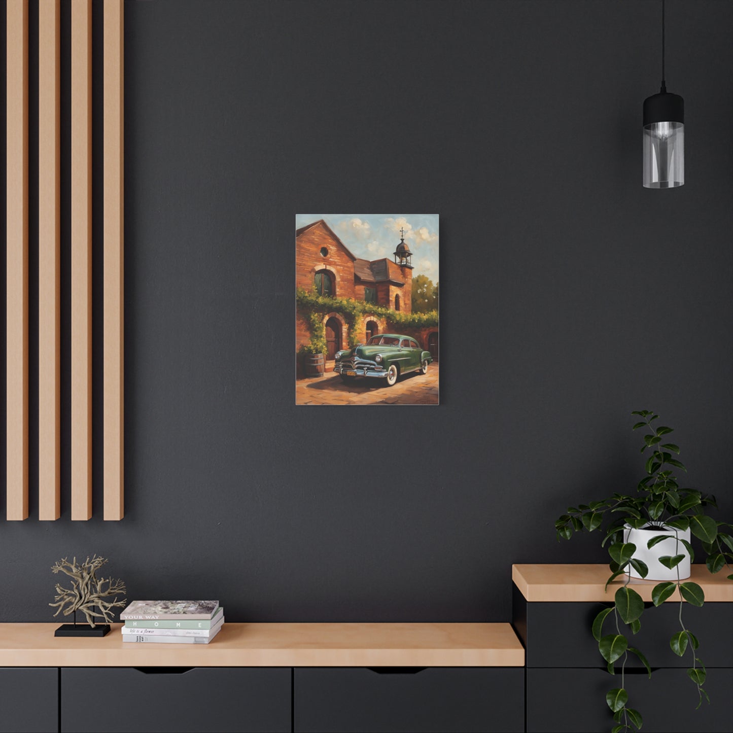 Vintage Car Wall Art - Rustic Home Decor, Canvas Print, Classic Automobile Artwork, Gift for Car Enthusiasts, Vintage Vibes