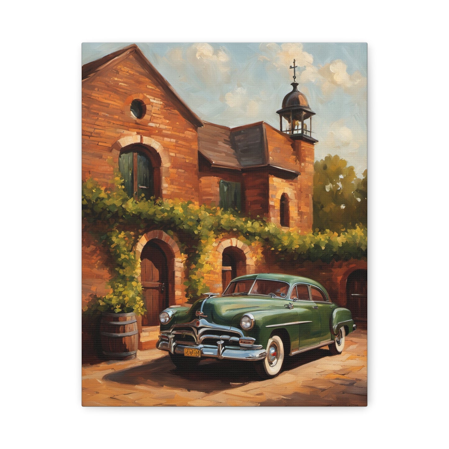 Vintage Car Wall Art - Rustic Home Decor, Canvas Print, Classic Automobile Artwork, Gift for Car Enthusiasts, Vintage Vibes