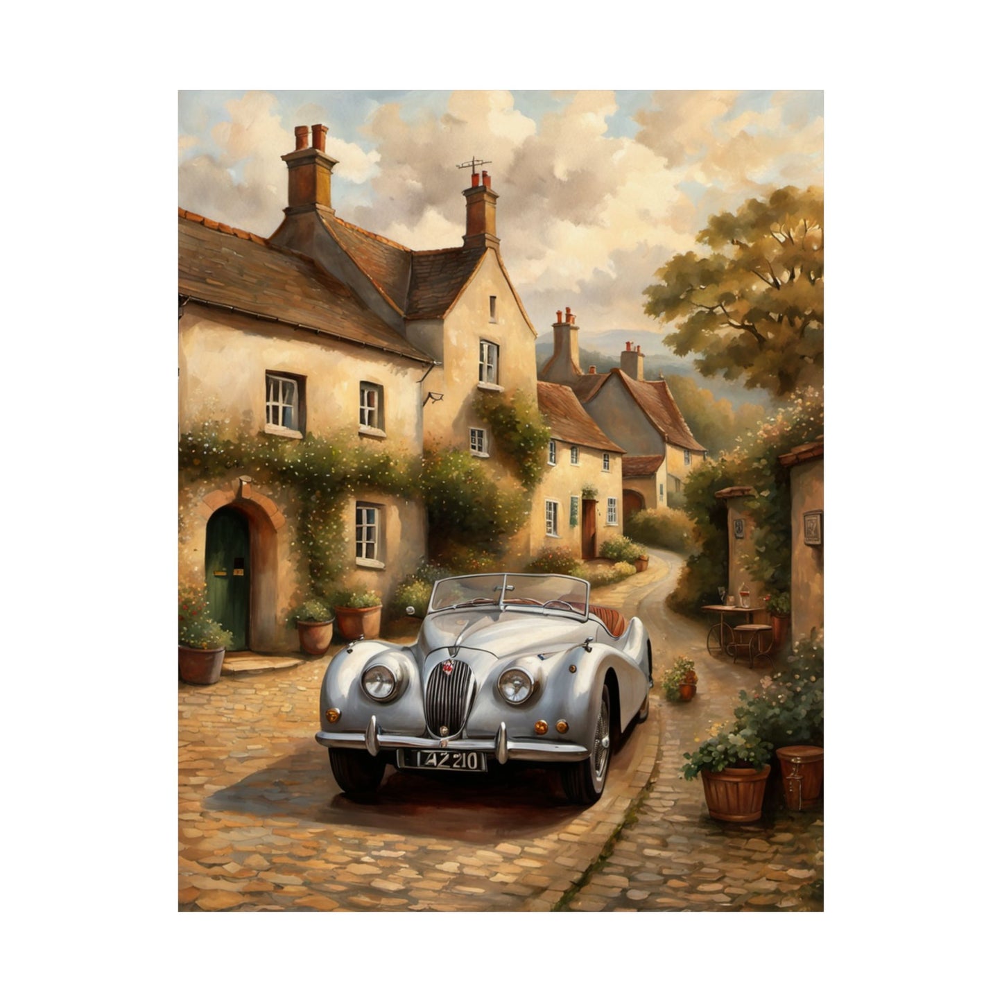 Charming Vintage Car Poster, Matte Vertical Art for Home Décor, Perfect Gift for Car Lovers, Wall Art, Living Room Decoration
