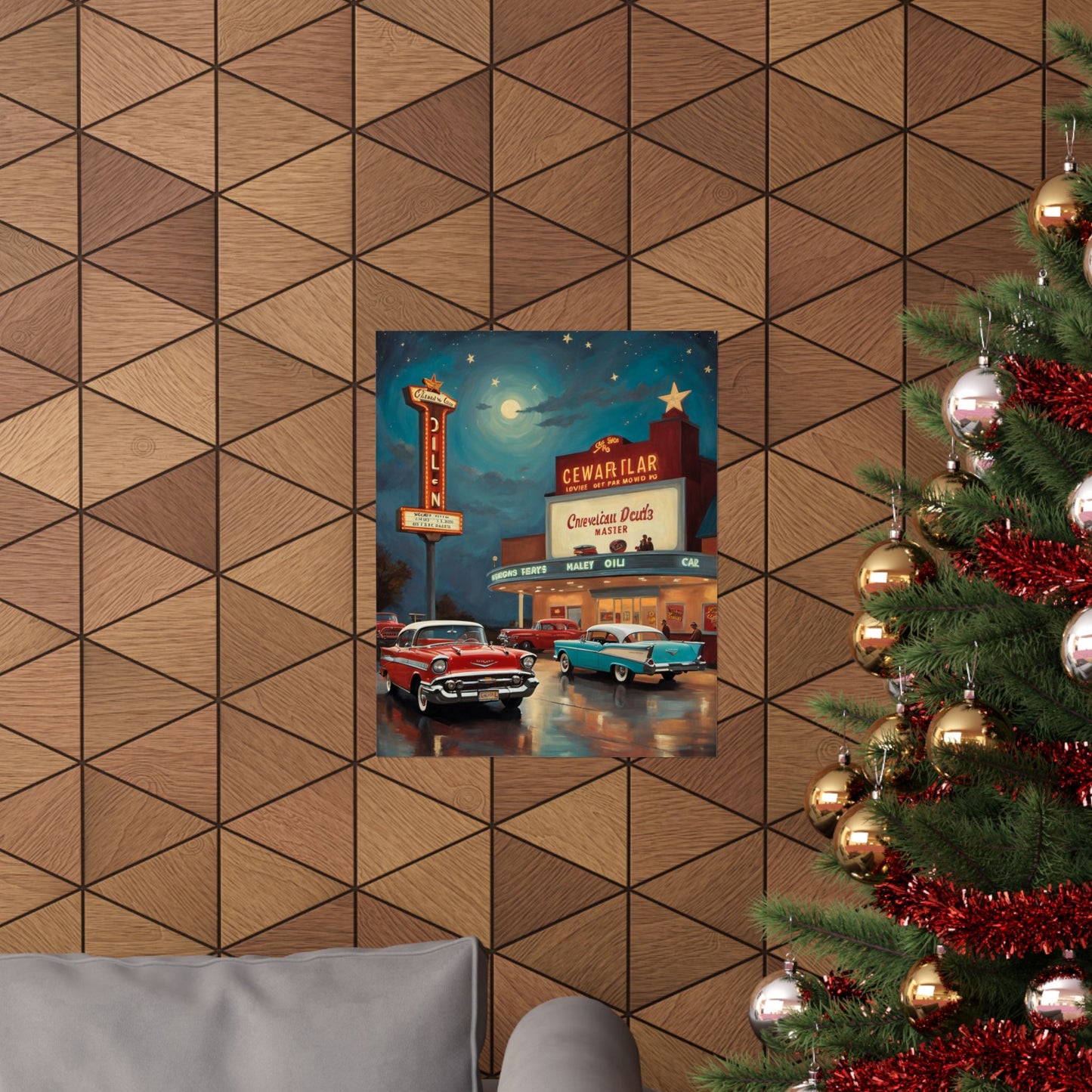Vintage Car Art Poster, Matte Vertical Wall Art, Retro Decor for Living Room, Gift for Car Lovers & Enthusiasts
