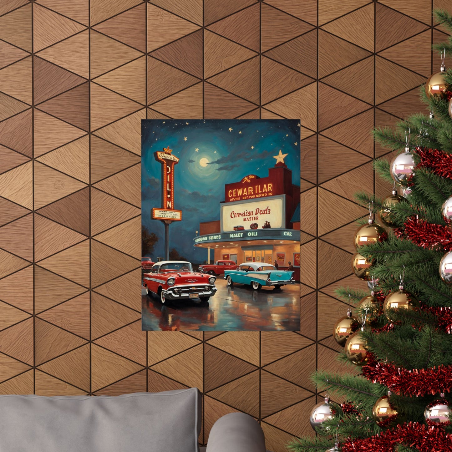 Vintage Car Art Poster, Matte Vertical Wall Art, Retro Decor for Living Room, Gift for Car Lovers & Enthusiasts