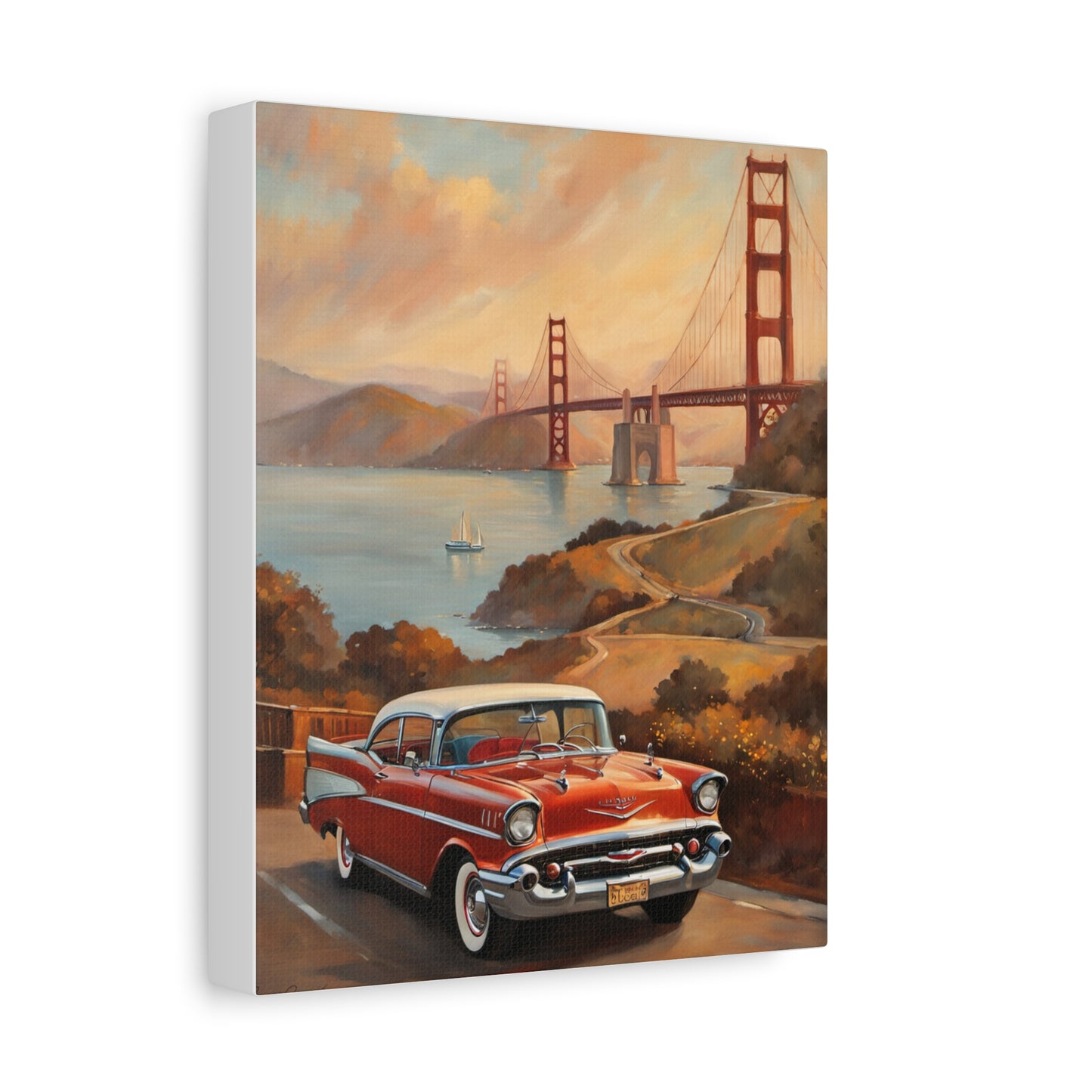 Vintage Car Wall Art Print, Retro Canvas for Home Decor, Classic Cars Art, Gift for Car Lovers, Nostalgic Travel Decor
