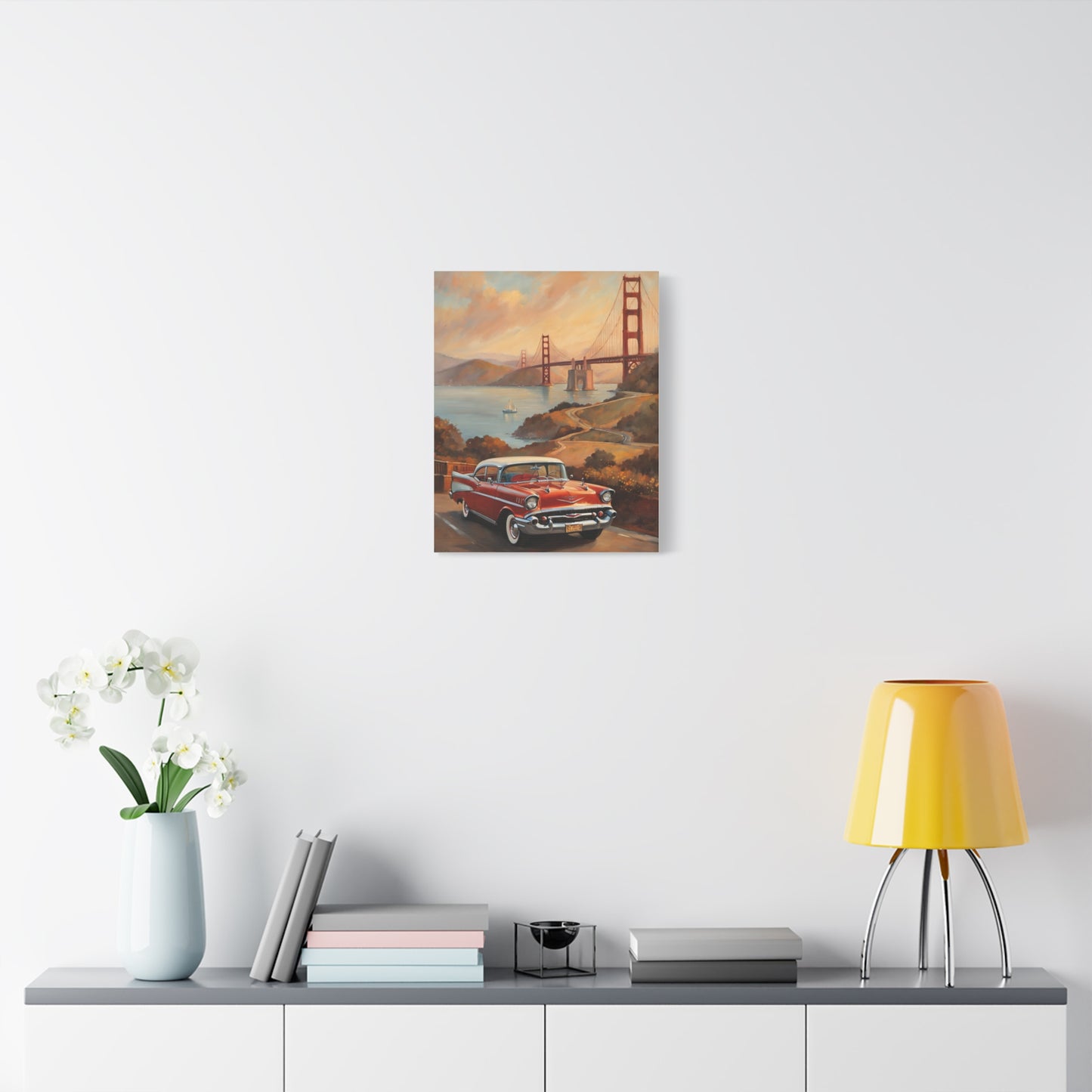 Vintage Car Wall Art Print, Retro Canvas for Home Decor, Classic Cars Art, Gift for Car Lovers, Nostalgic Travel Decor
