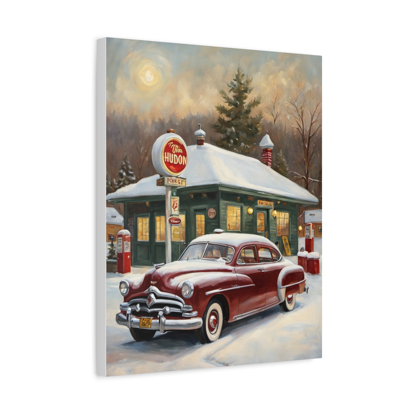 Vintage Winter Scene Canvas Print