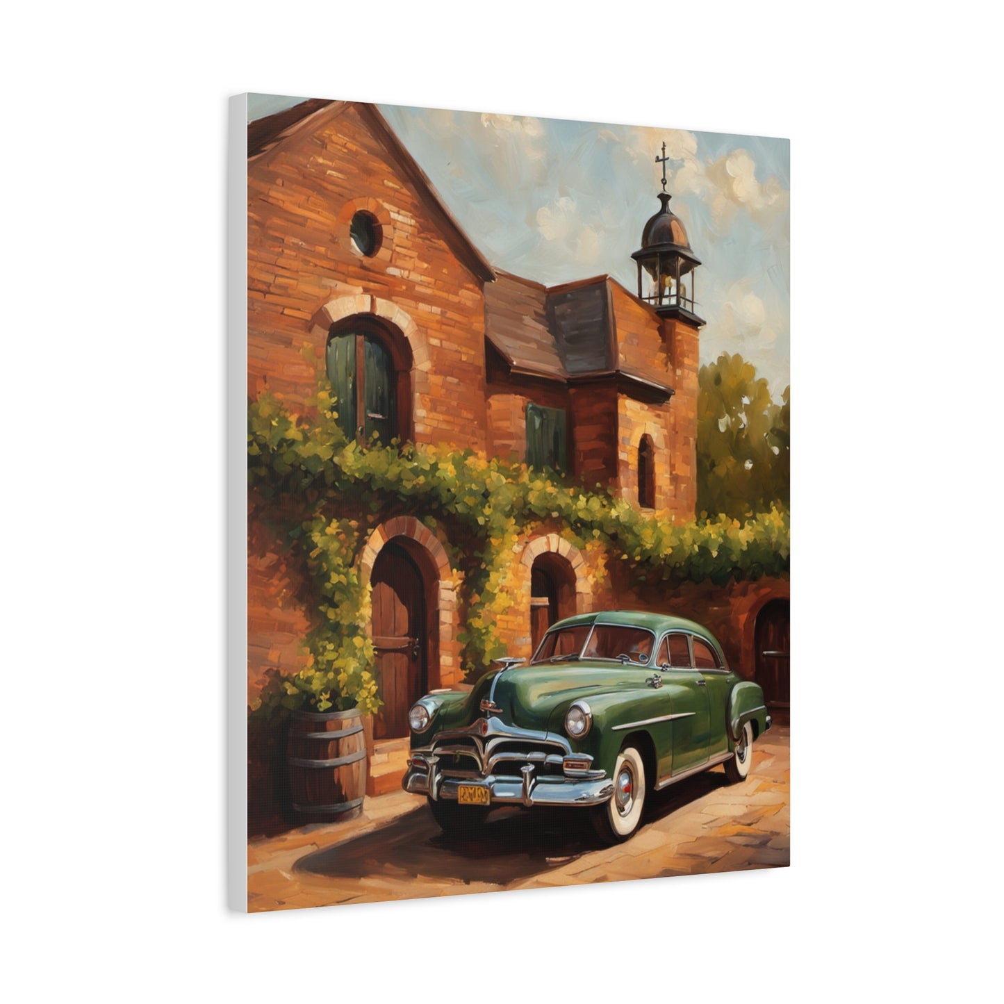 Vintage Car Wall Art - Rustic Home Decor, Canvas Print, Classic Automobile Artwork, Gift for Car Enthusiasts, Vintage Vibes