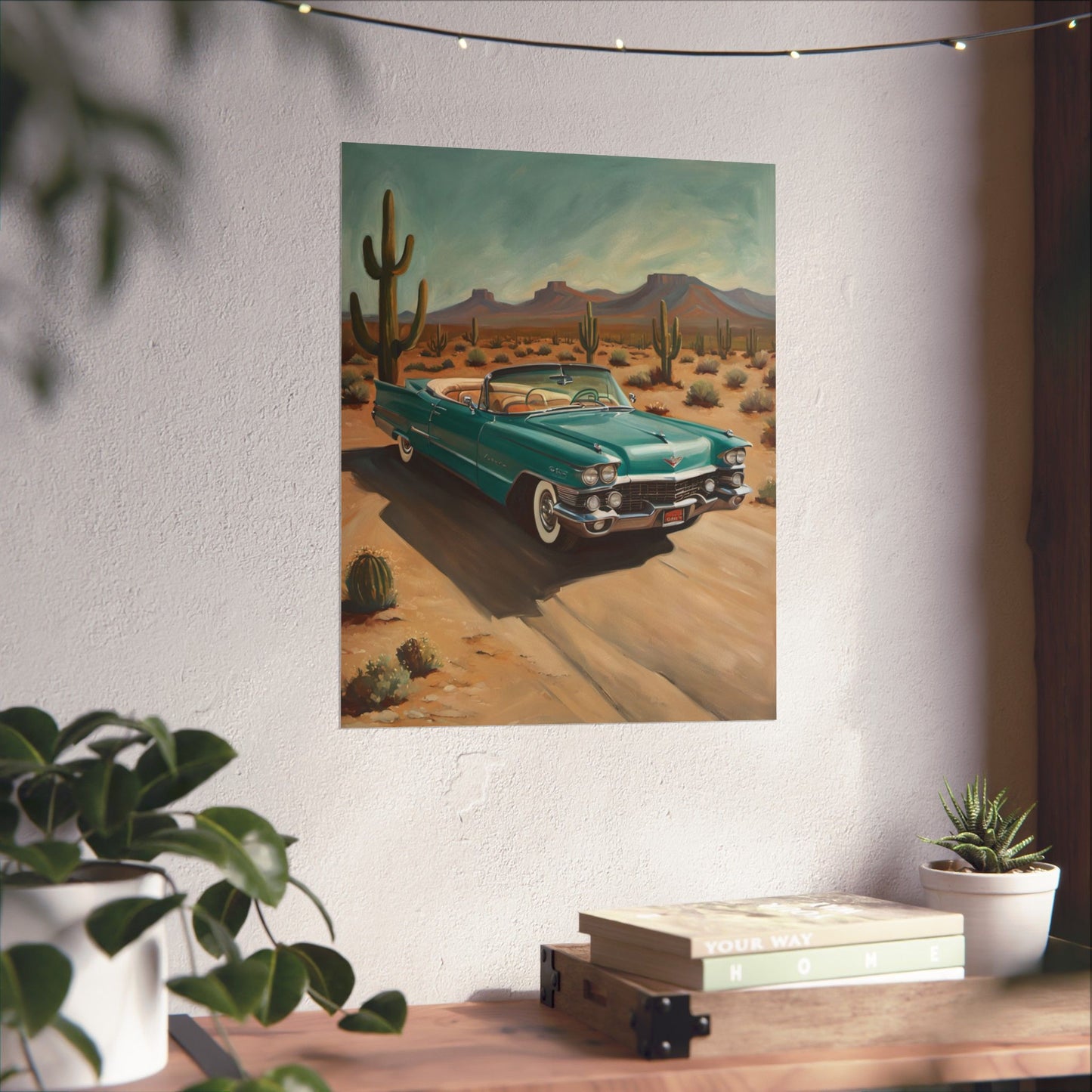 Vintage Car Matte Vertical Posters, Retro Wall Art, Desert Decor, Gift for Car Lovers, Home Decor, Nostalgic Art Prints - AquilVision