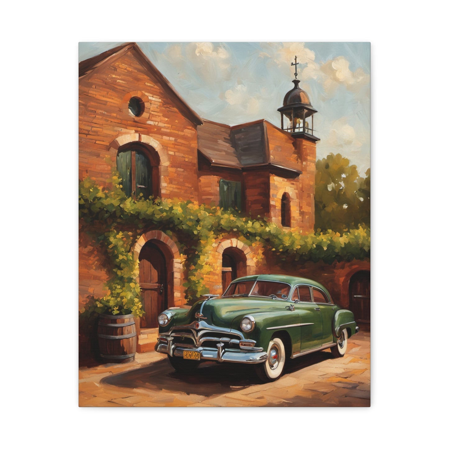 Vintage Car Wall Art - Rustic Home Decor, Canvas Print, Classic Automobile Artwork, Gift for Car Enthusiasts, Vintage Vibes