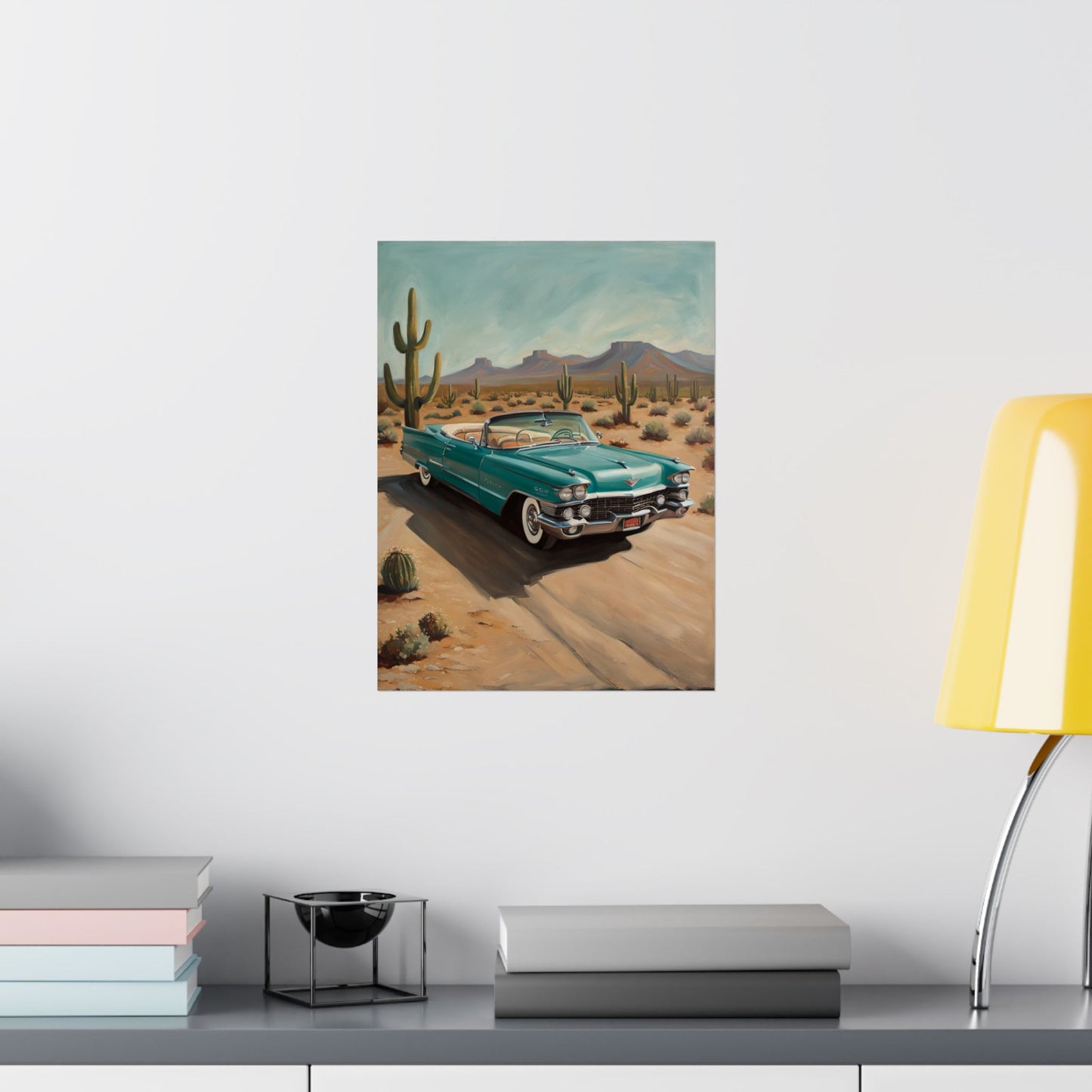 Vintage Car Matte Vertical Posters, Retro Wall Art, Desert Decor, Gift for Car Lovers, Home Decor, Nostalgic Art Prints - AquilVision