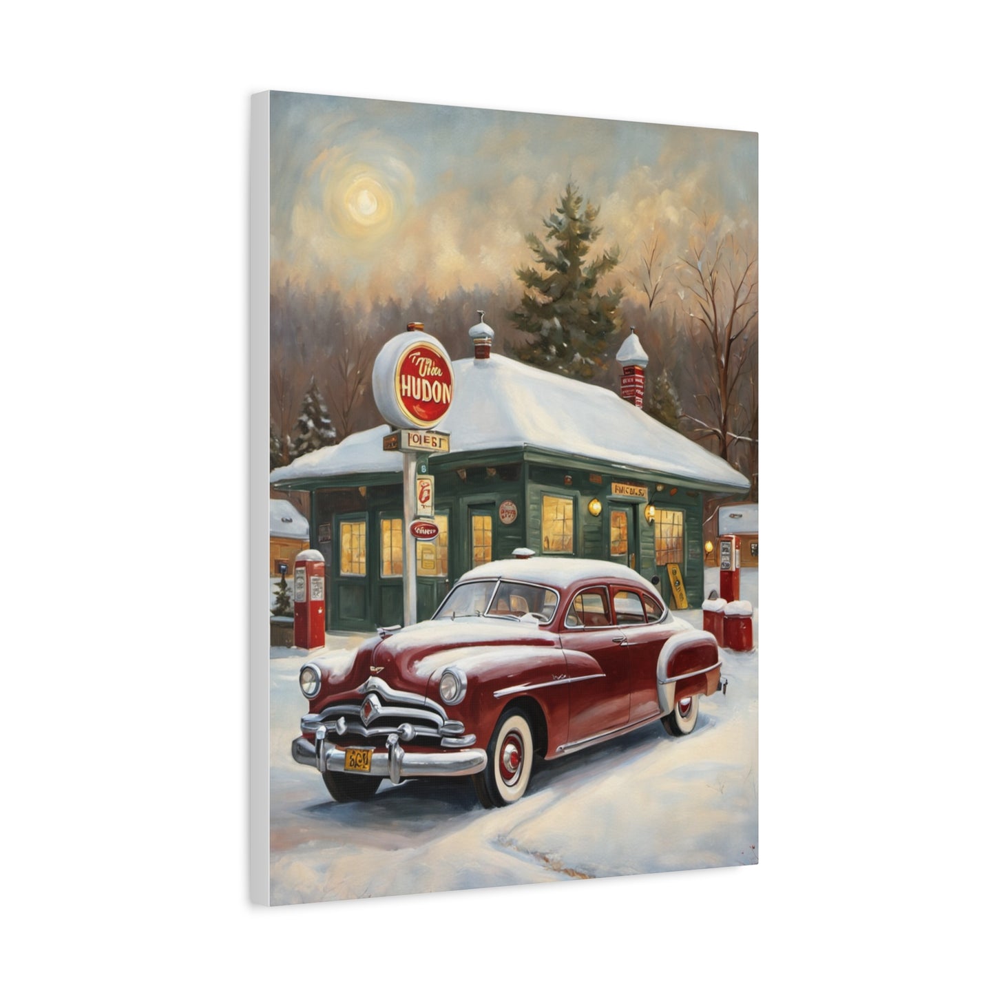 Vintage Winter Scene Canvas Print
