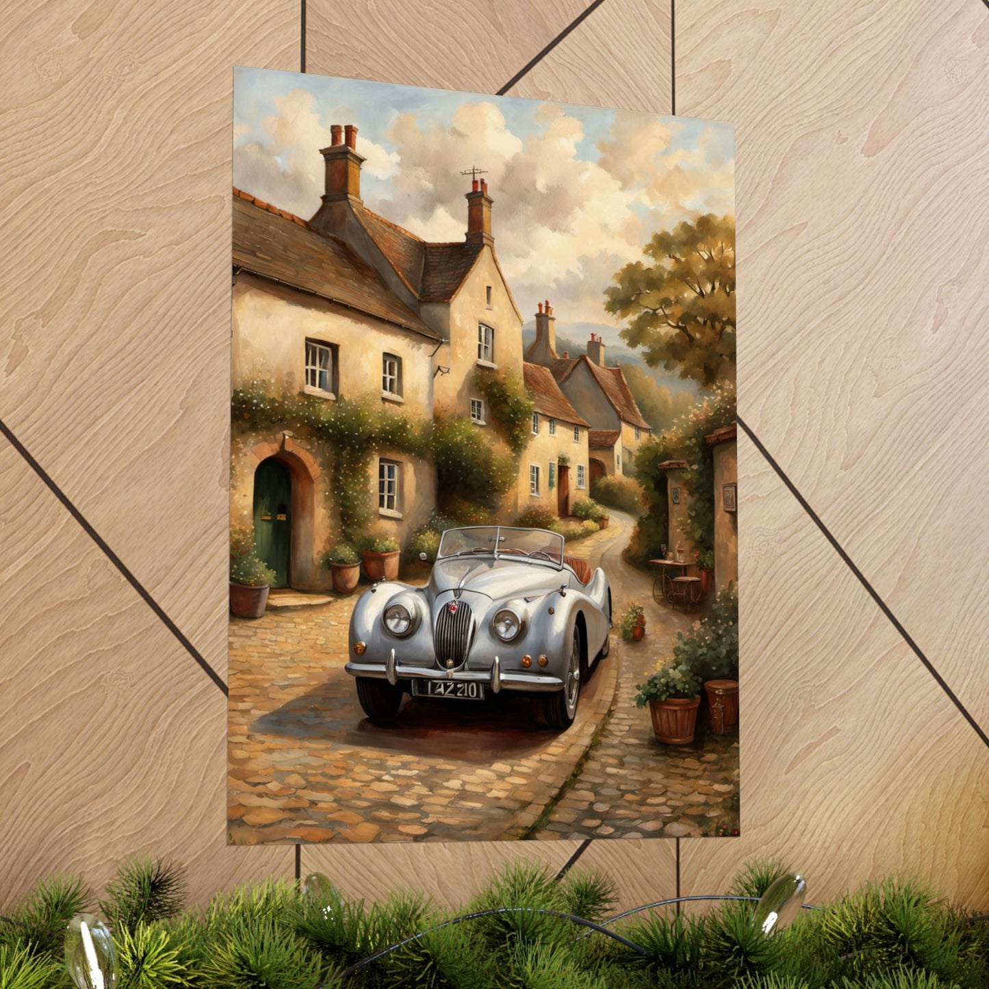 Charming Vintage Car Poster, Matte Vertical Art for Home Décor, Perfect Gift for Car Lovers, Wall Art, Living Room Decoration
