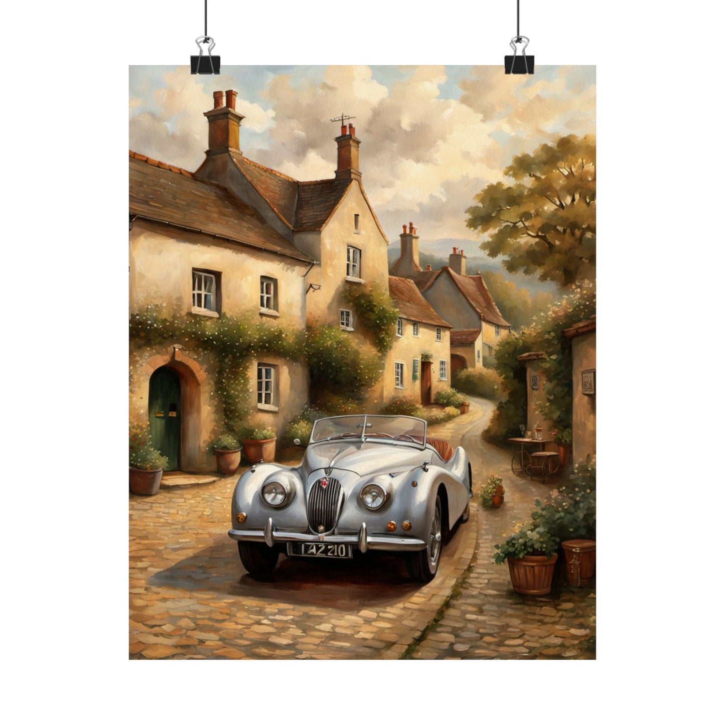 Charming Vintage Car Poster, Matte Vertical Art for Home Décor, Perfect Gift for Car Lovers, Wall Art, Living Room Decoration