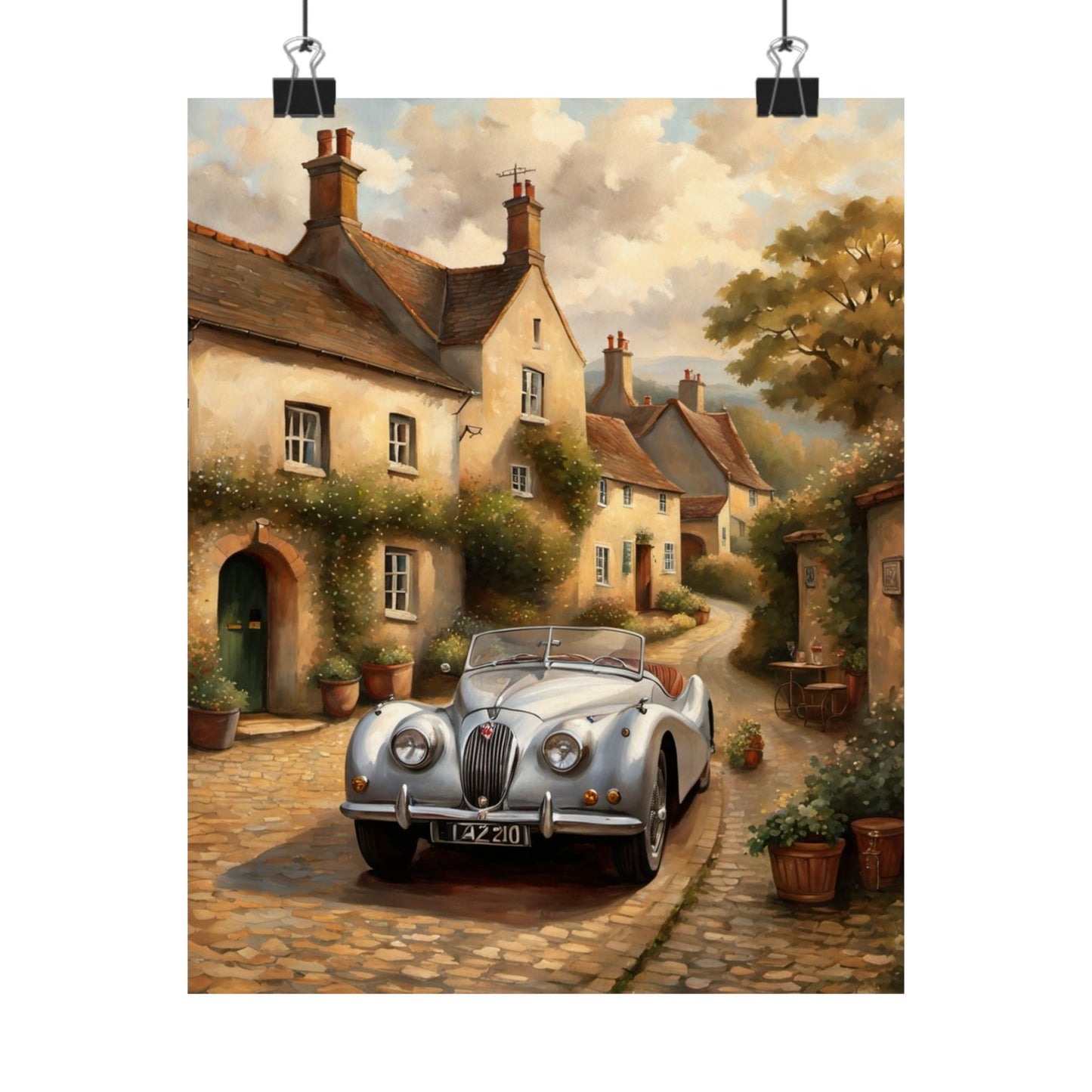 Charming Vintage Car Poster, Matte Vertical Art for Home Décor, Perfect Gift for Car Lovers, Wall Art, Living Room Decoration