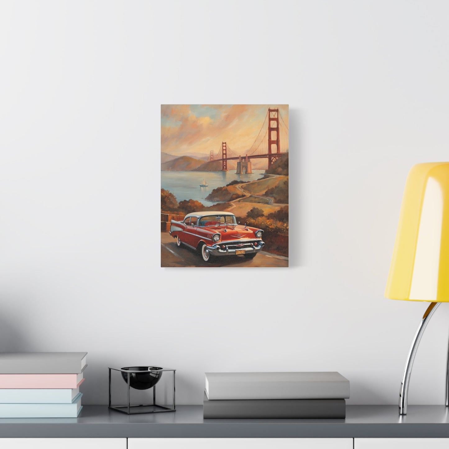 Vintage Car Wall Art Print, Retro Canvas for Home Decor, Classic Cars Art, Gift for Car Lovers, Nostalgic Travel Decor