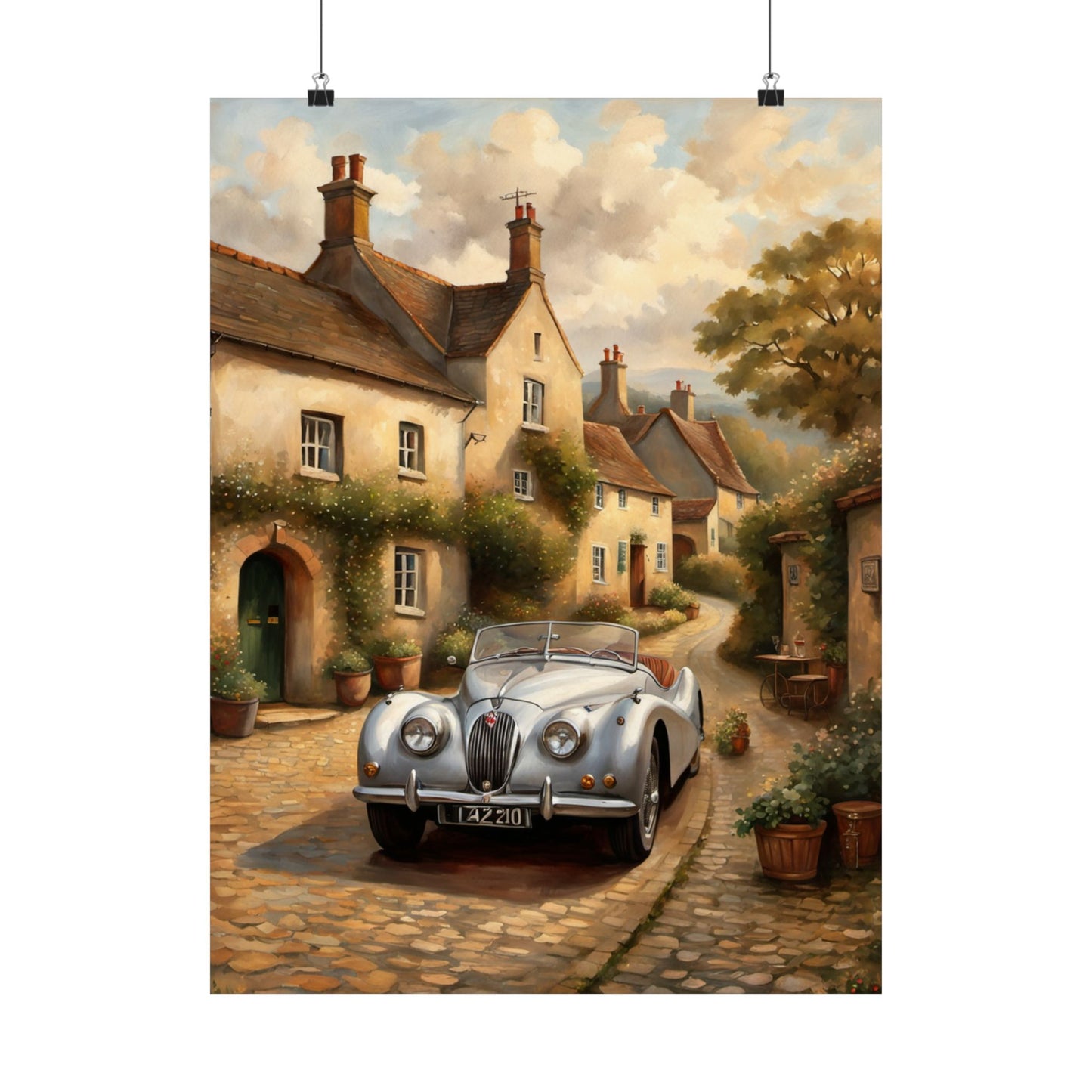 Charming Vintage Car Poster, Matte Vertical Art for Home Décor, Perfect Gift for Car Lovers, Wall Art, Living Room Decoration