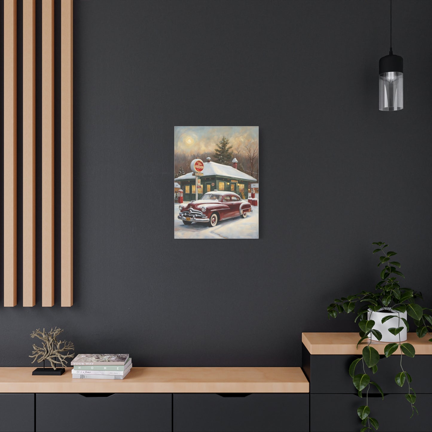 Vintage Winter Scene Canvas Print