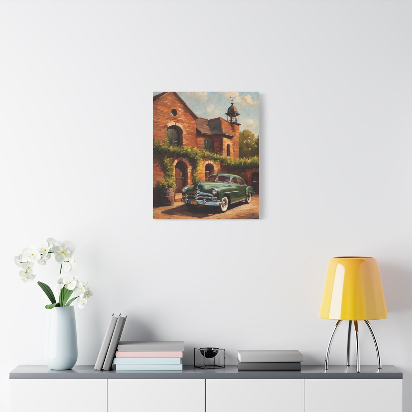 Vintage Car Wall Art - Rustic Home Decor, Canvas Print, Classic Automobile Artwork, Gift for Car Enthusiasts, Vintage Vibes