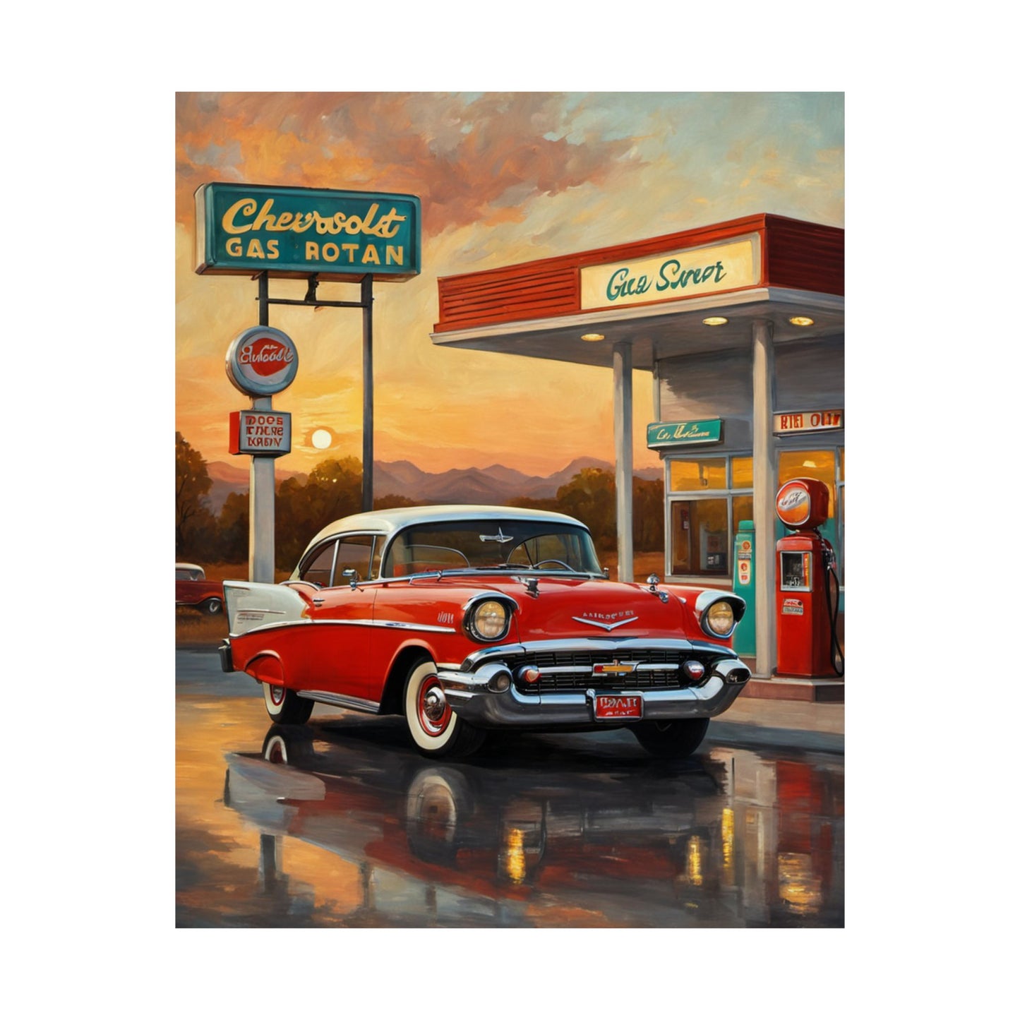 Vintage Car Wall Art Poster, Retro Automotive Decor, Classic Car Poster for Home, Gift for Car Enthusiasts, Nostalgic Wall Decor