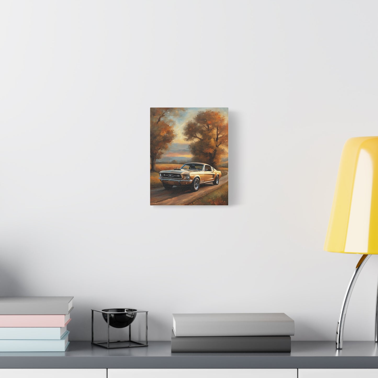 Vintage Countryside Muscle Car Art Print – 18x24 in Canvas