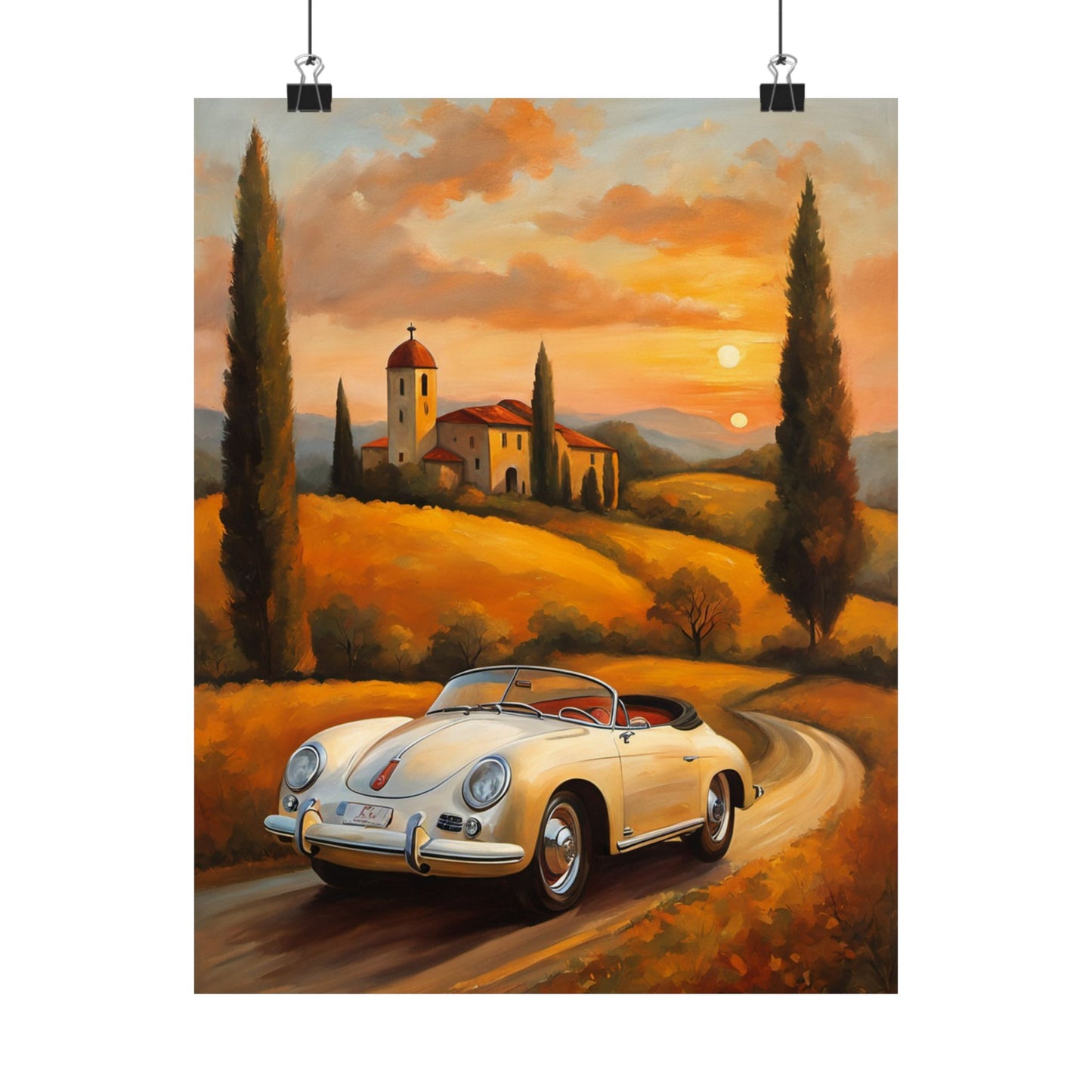 Scenic Vintage Car Posters, Wall Art for Car Lovers, Home Décor, Gifts for Him, Retro Style