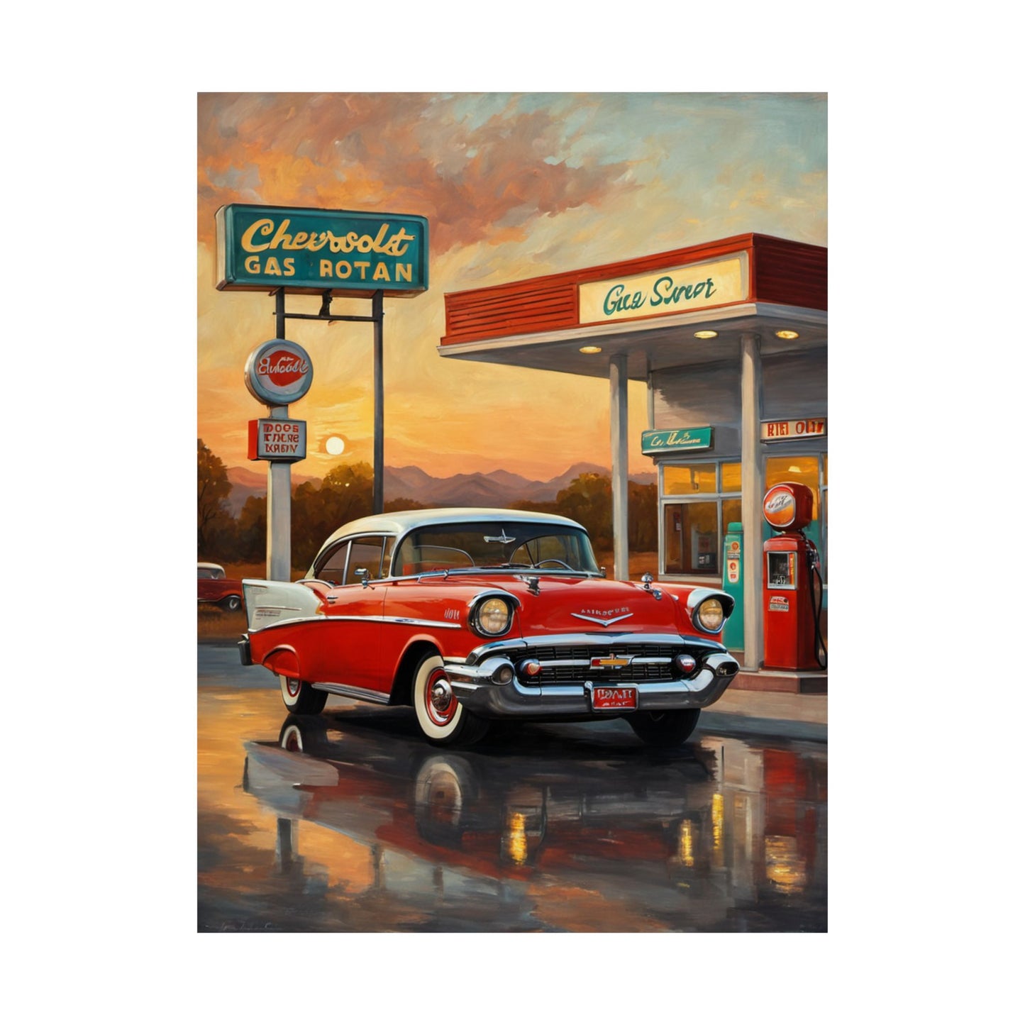Vintage Car Wall Art Poster, Retro Automotive Decor, Classic Car Poster for Home, Gift for Car Enthusiasts, Nostalgic Wall Decor