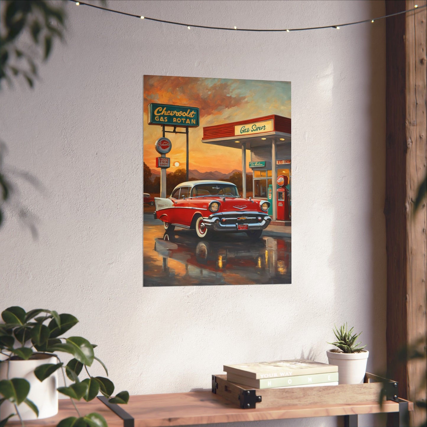 Vintage Car Wall Art Poster, Retro Automotive Decor, Classic Car Poster for Home, Gift for Car Enthusiasts, Nostalgic Wall Decor