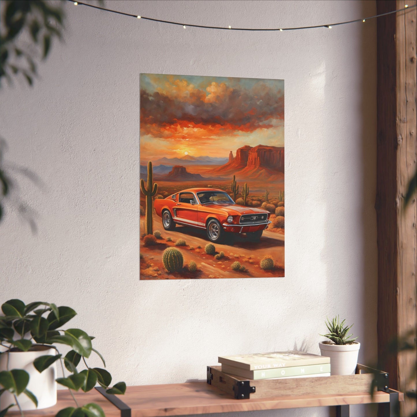 Vintage Desert Muscle Car Art Print – 18x24 in Poster