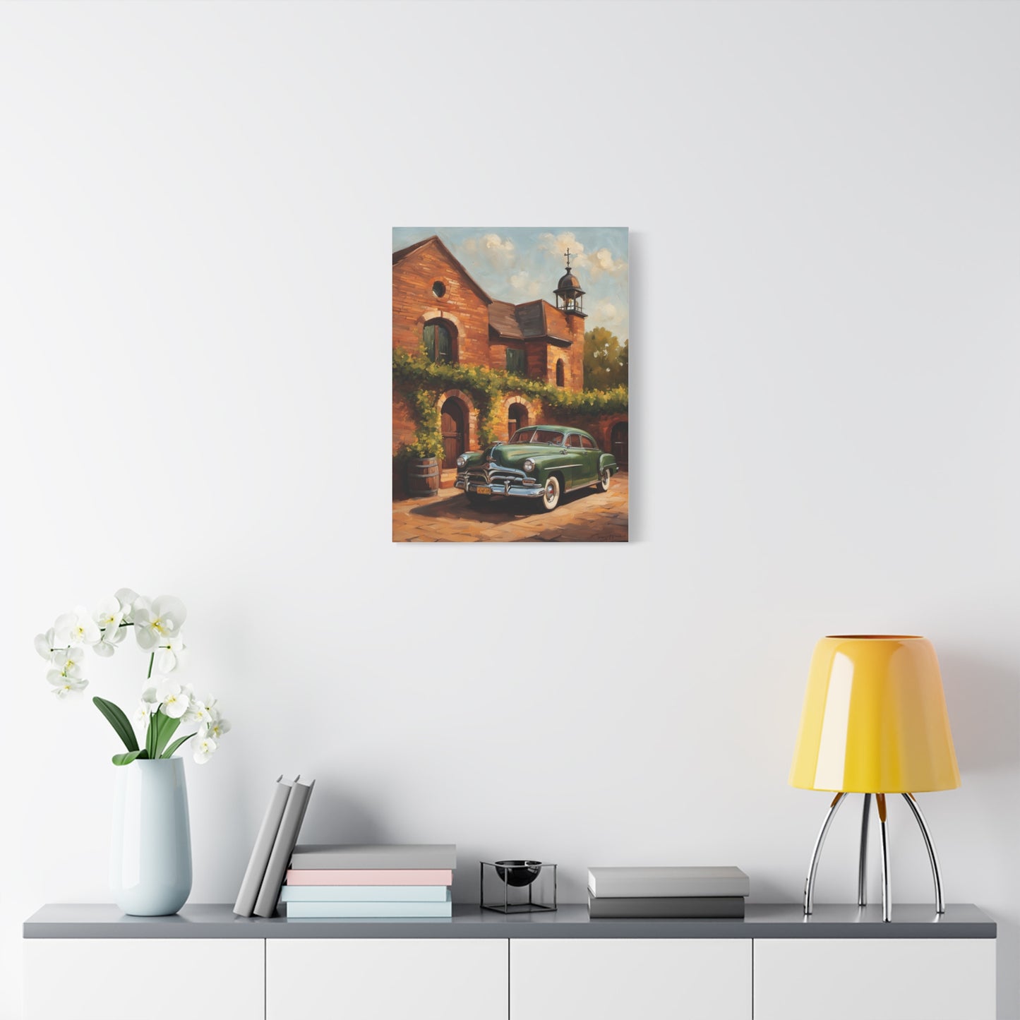 Vintage Car Wall Art - Rustic Home Decor, Canvas Print, Classic Automobile Artwork, Gift for Car Enthusiasts, Vintage Vibes