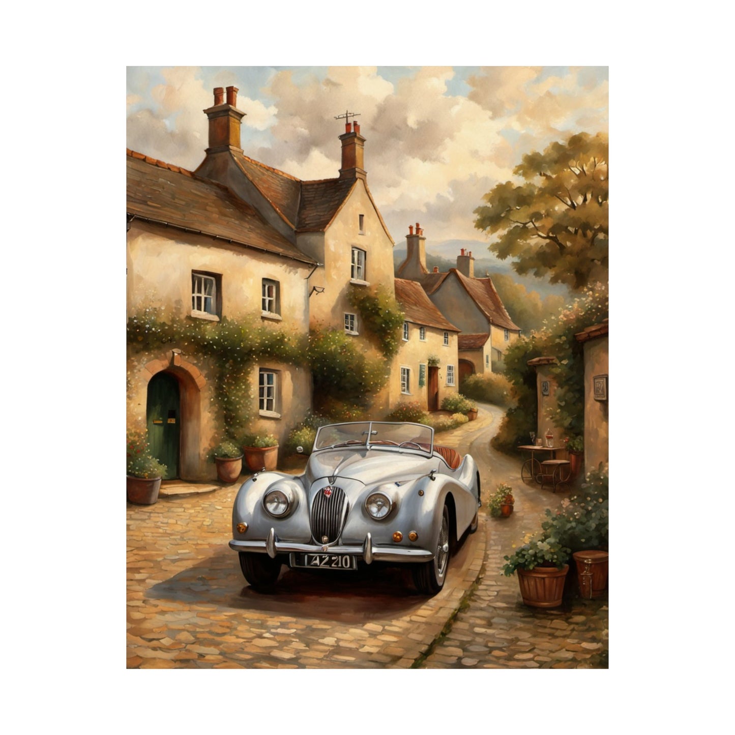 Charming Vintage Car Poster, Matte Vertical Art for Home Décor, Perfect Gift for Car Lovers, Wall Art, Living Room Decoration