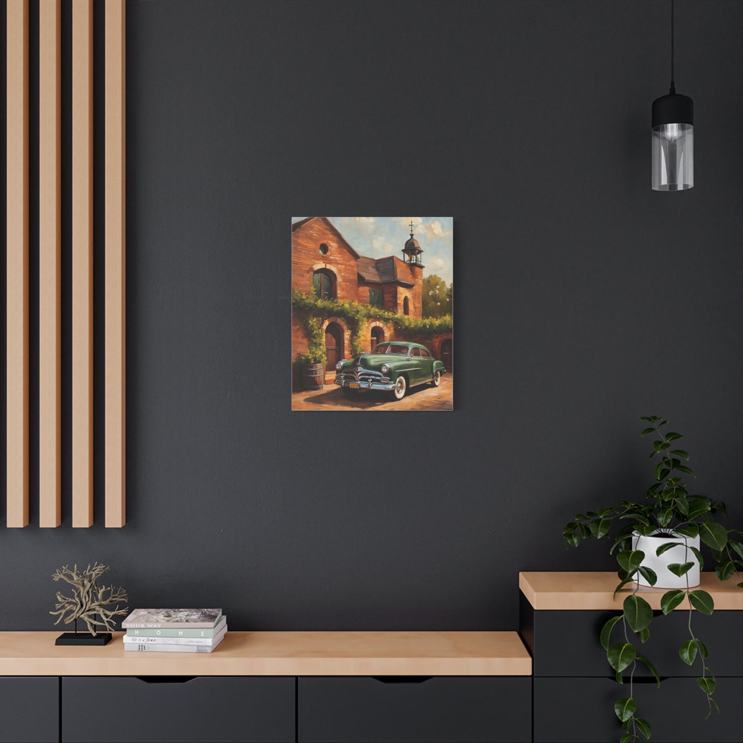 Vintage Car Wall Art - Rustic Home Decor, Canvas Print, Classic Automobile Artwork, Gift for Car Enthusiasts, Vintage Vibes