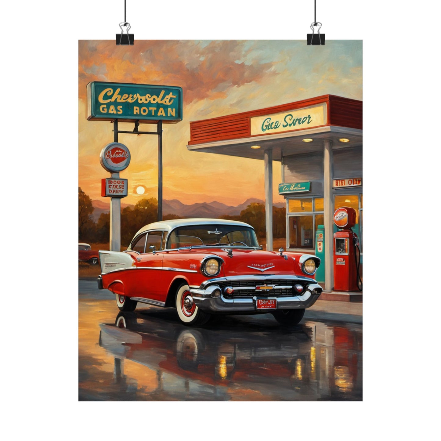 Vintage Car Wall Art Poster, Retro Automotive Decor, Classic Car Poster for Home, Gift for Car Enthusiasts, Nostalgic Wall Decor