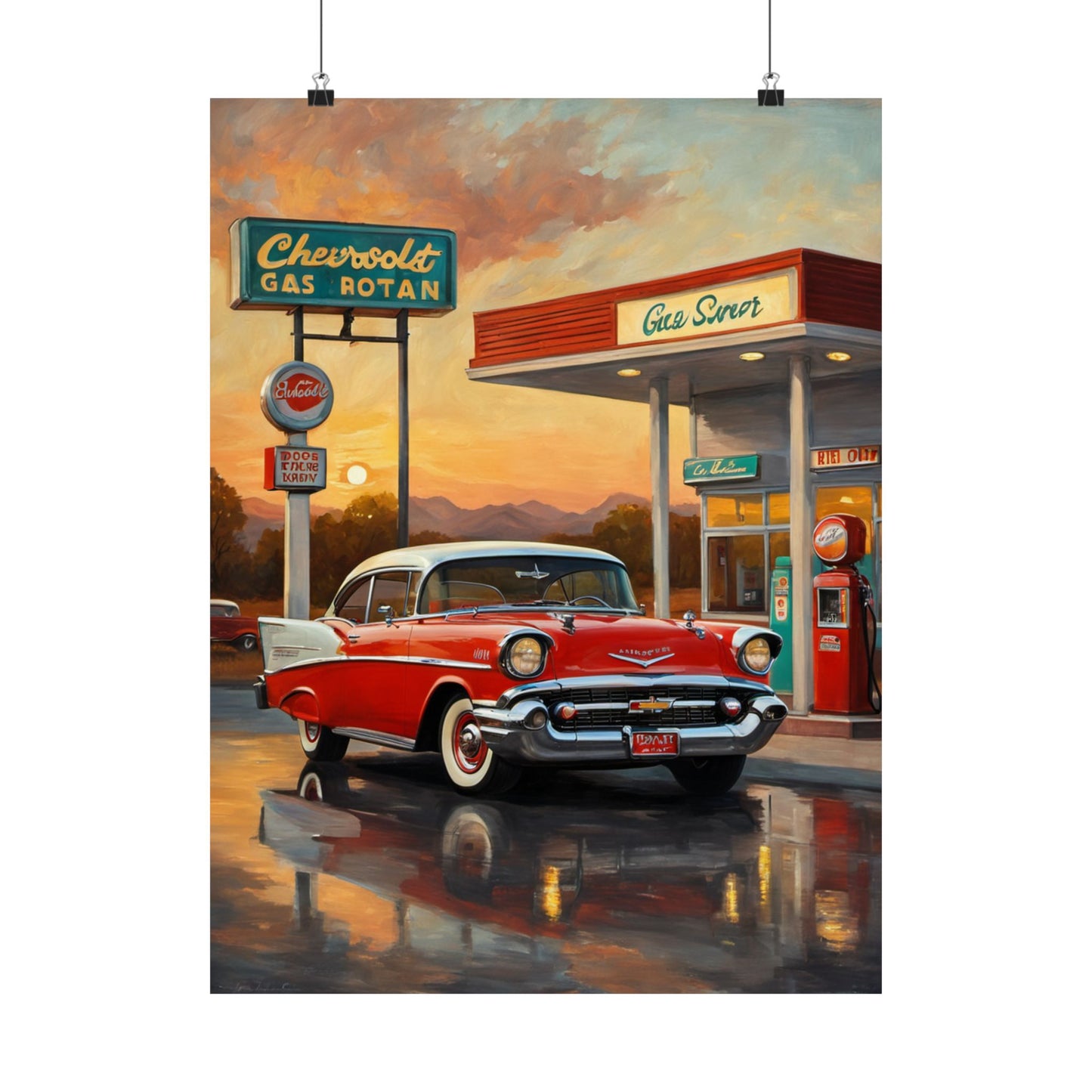 Vintage Car Wall Art Poster, Retro Automotive Decor, Classic Car Poster for Home, Gift for Car Enthusiasts, Nostalgic Wall Decor