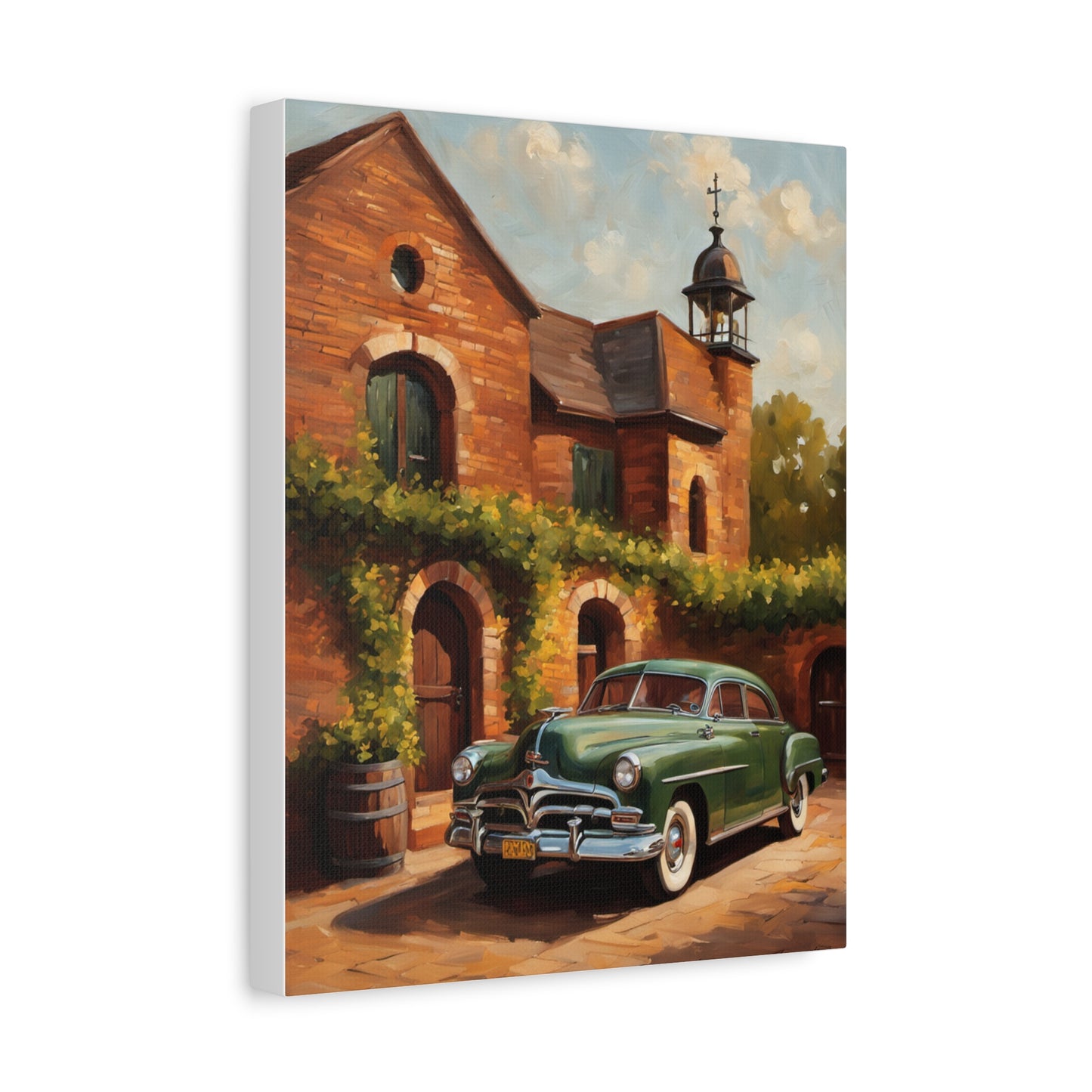 Vintage Car Wall Art - Rustic Home Decor, Canvas Print, Classic Automobile Artwork, Gift for Car Enthusiasts, Vintage Vibes