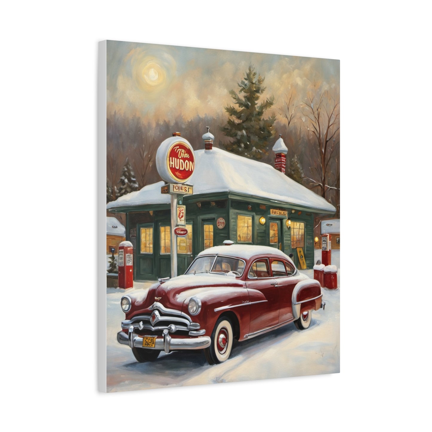 Vintage Winter Scene Canvas Print