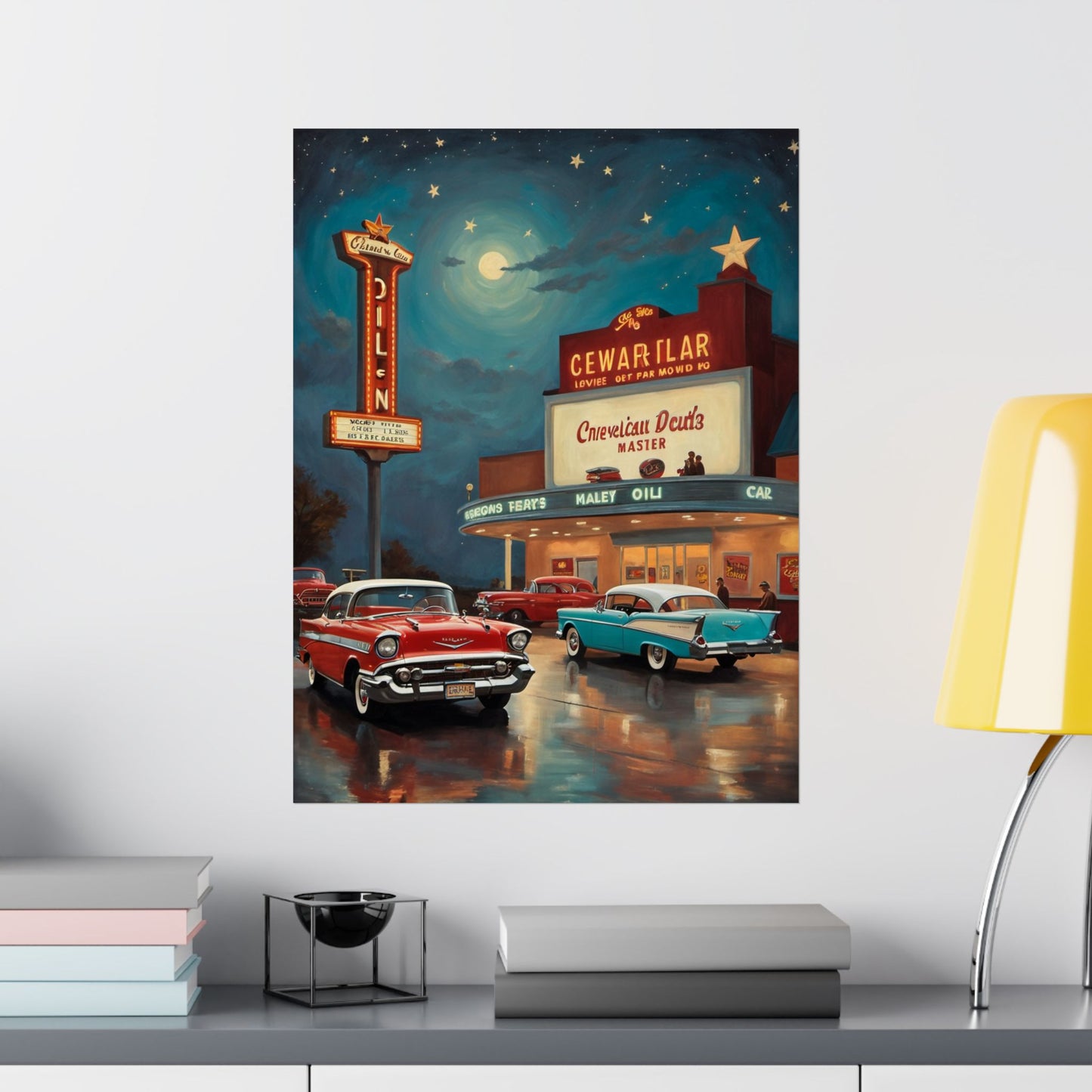 Vintage Car Art Poster, Matte Vertical Wall Art, Retro Decor for Living Room, Gift for Car Lovers & Enthusiasts
