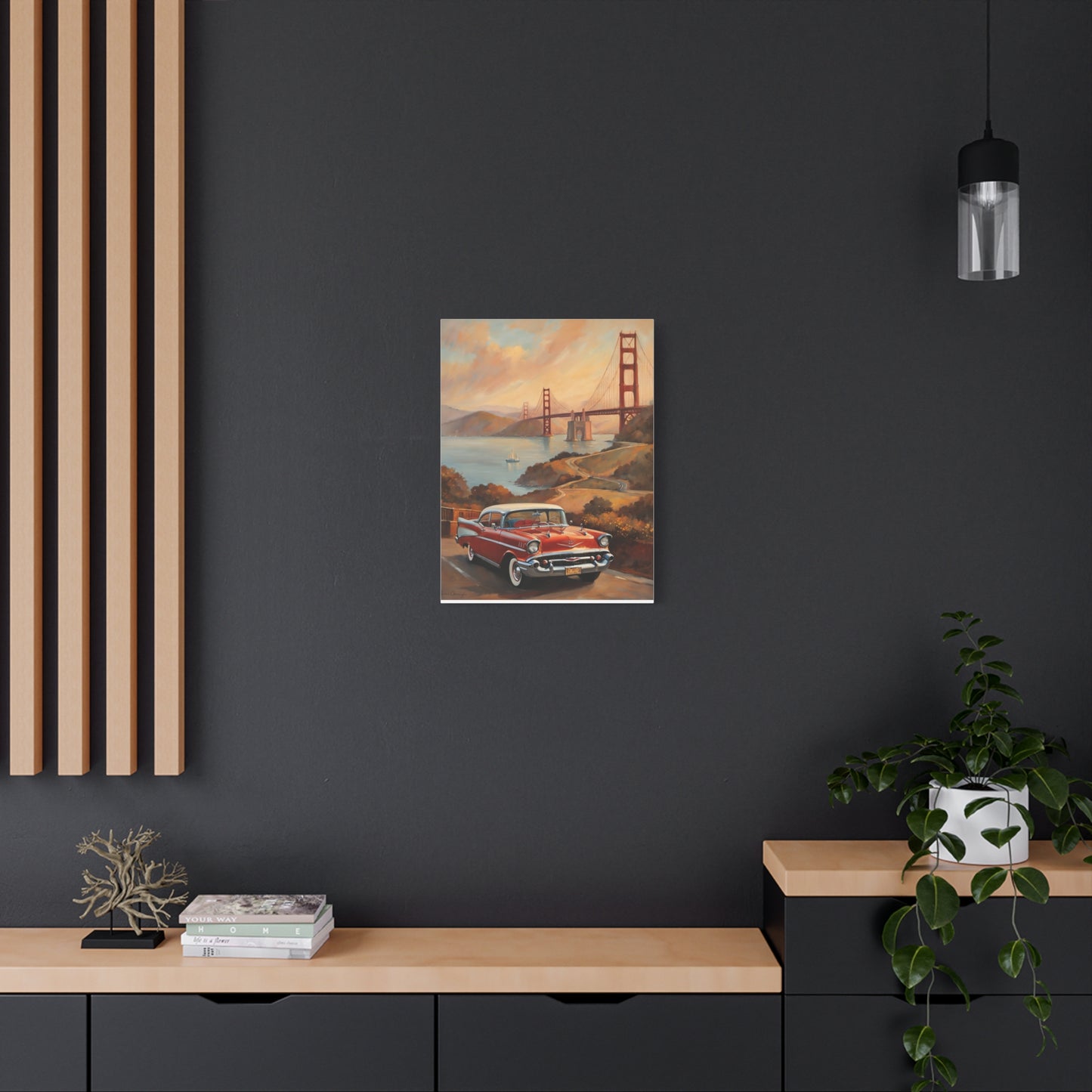 Vintage Car Wall Art Print, Retro Canvas for Home Decor, Classic Cars Art, Gift for Car Lovers, Nostalgic Travel Decor