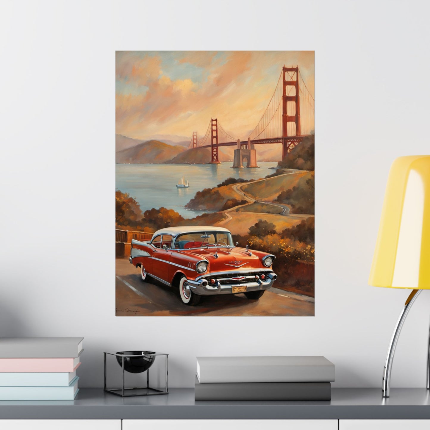 Vintage Car Poster, Nostalgic Wall Art, Home Decor, Great for Car Lovers, Gift for Retro Enthusiasts