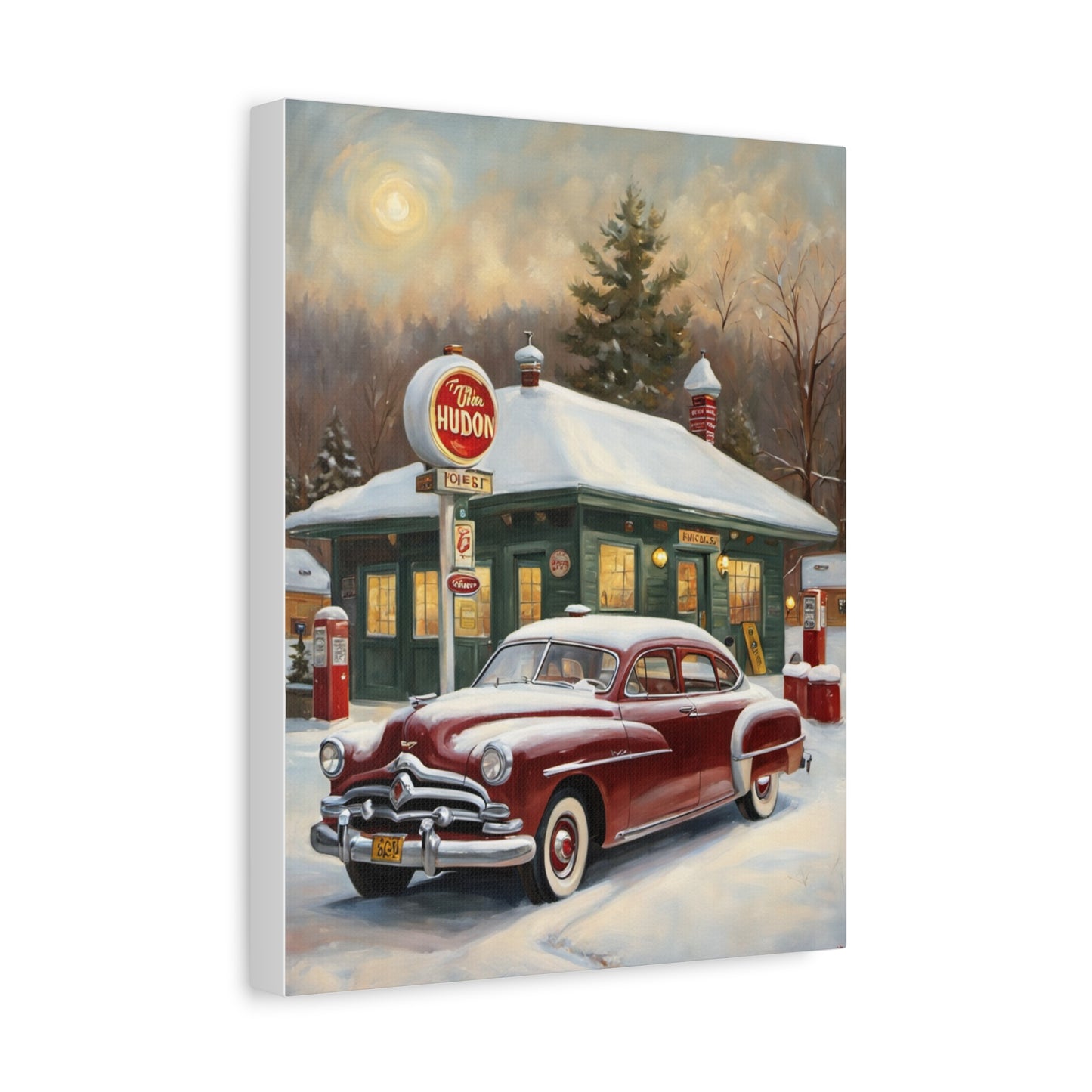Vintage Winter Scene Canvas Print