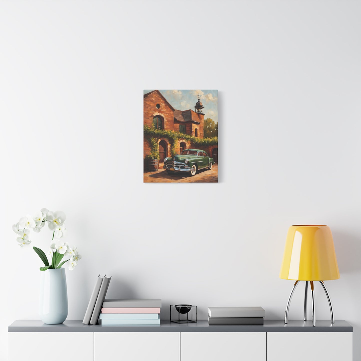 Vintage Car Wall Art - Rustic Home Decor, Canvas Print, Classic Automobile Artwork, Gift for Car Enthusiasts, Vintage Vibes