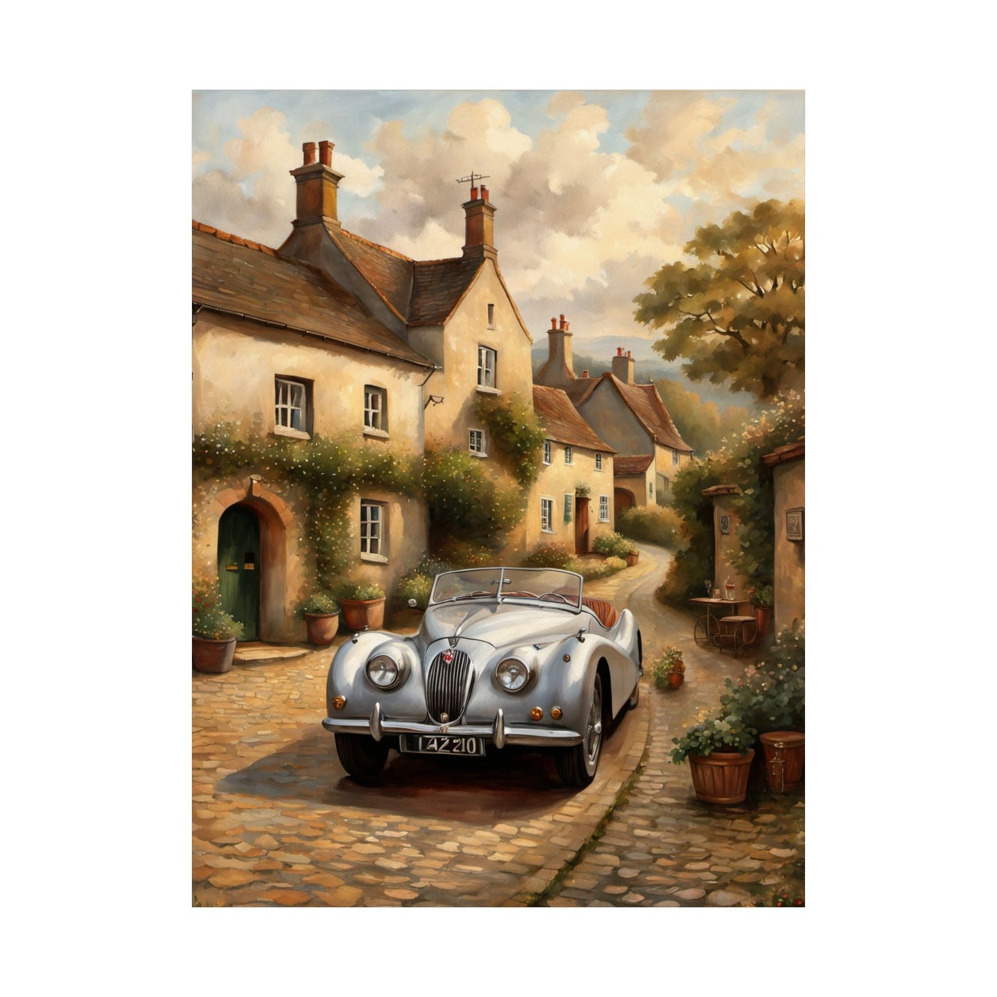 Charming Vintage Car Poster, Matte Vertical Art for Home Décor, Perfect Gift for Car Lovers, Wall Art, Living Room Decoration