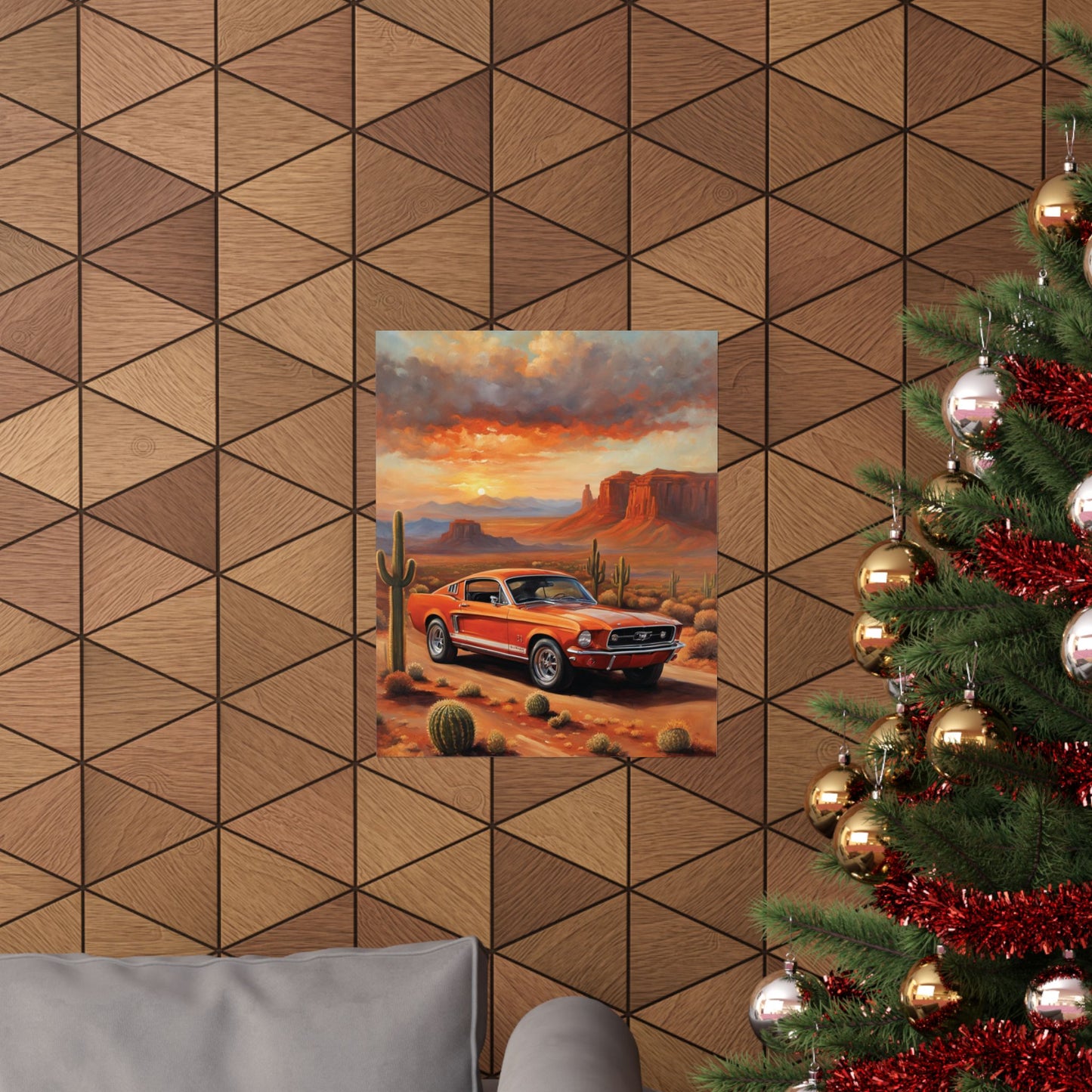 Vintage Desert Muscle Car Art Print – 18x24 in Poster