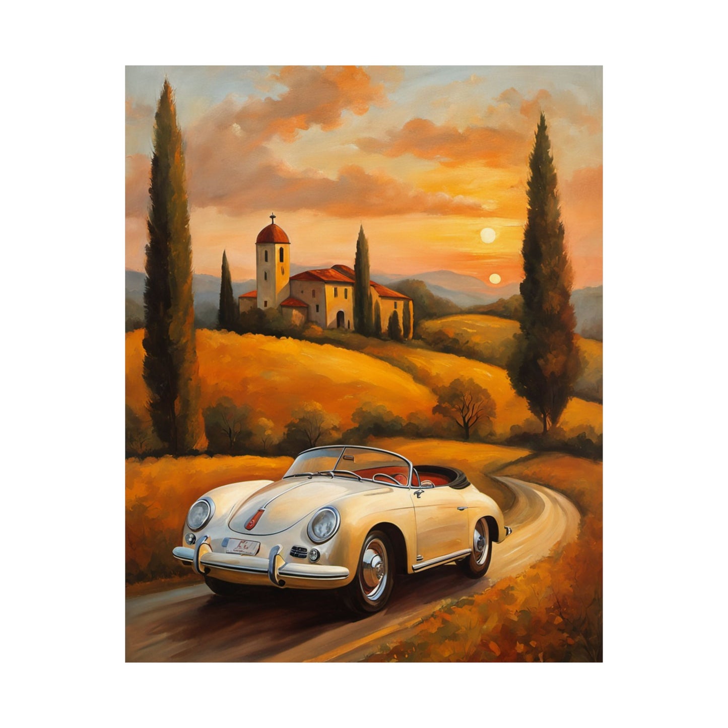 Scenic Vintage Car Posters, Wall Art for Car Lovers, Home Décor, Gifts for Him, Retro Style