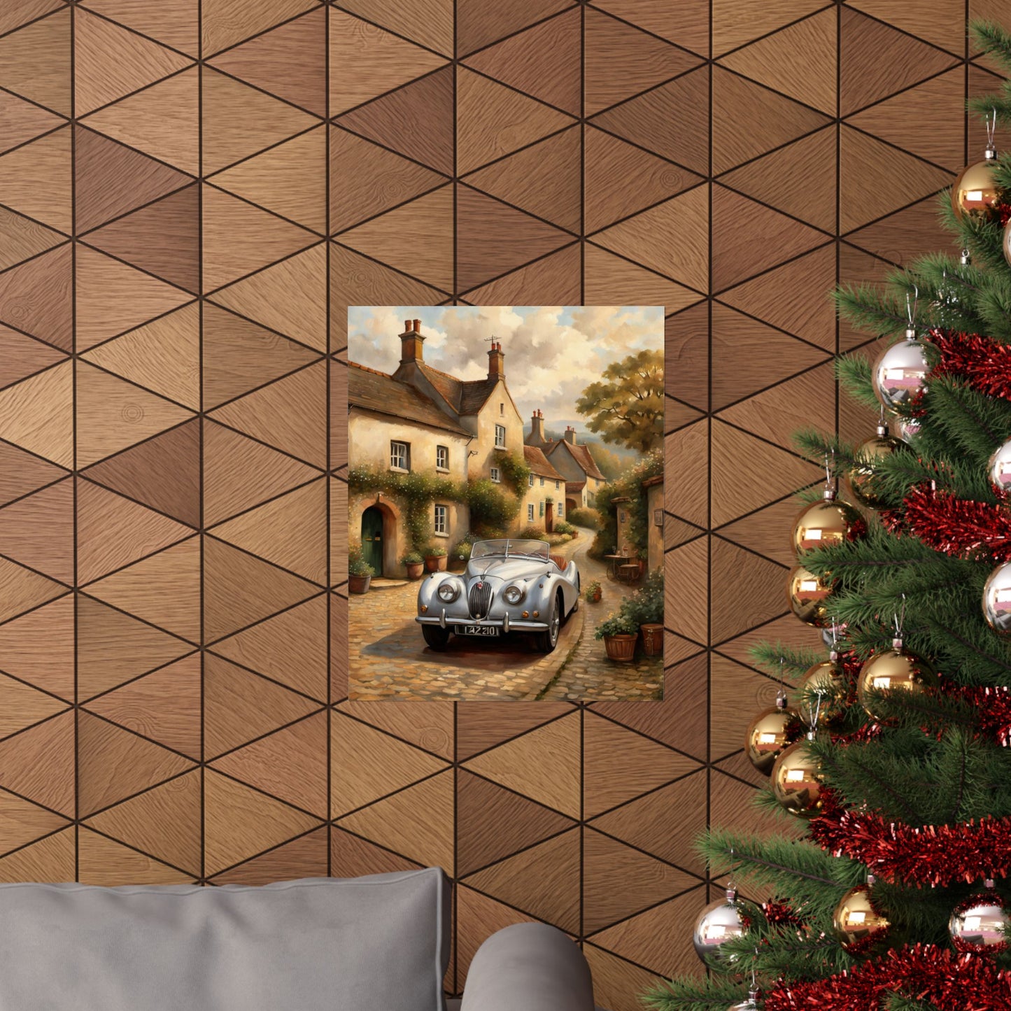 Charming Vintage Car Poster, Matte Vertical Art for Home Décor, Perfect Gift for Car Lovers, Wall Art, Living Room Decoration